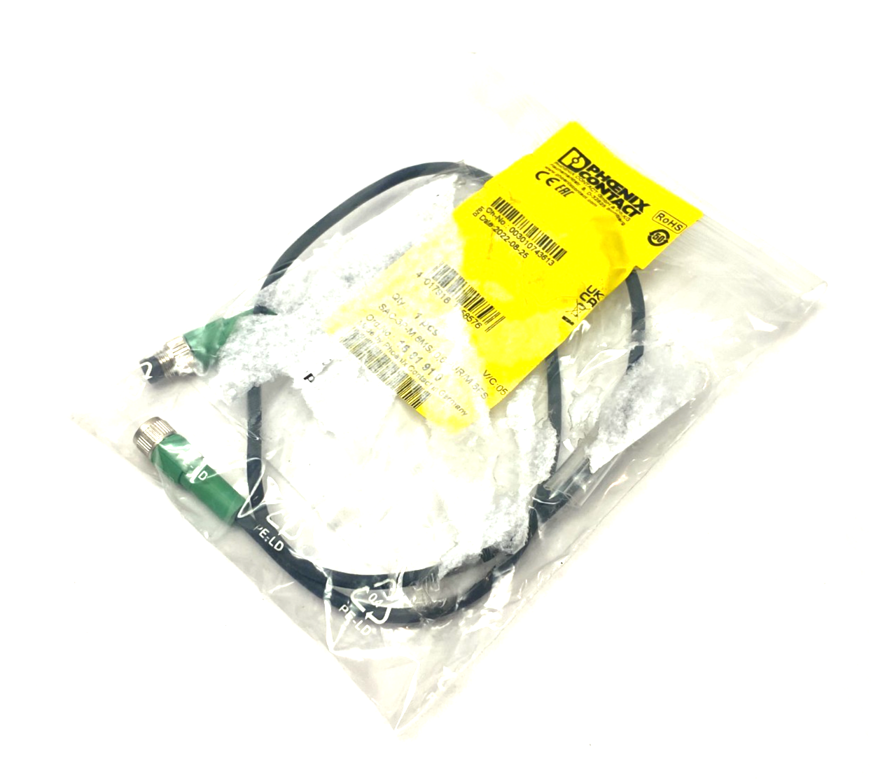 Phoenix Contact SAC-3P-M 8MS/0,6-PUR/M 8FS Double Ended Cordset 3-Pos. 1681910 - Maverick Industrial Sales