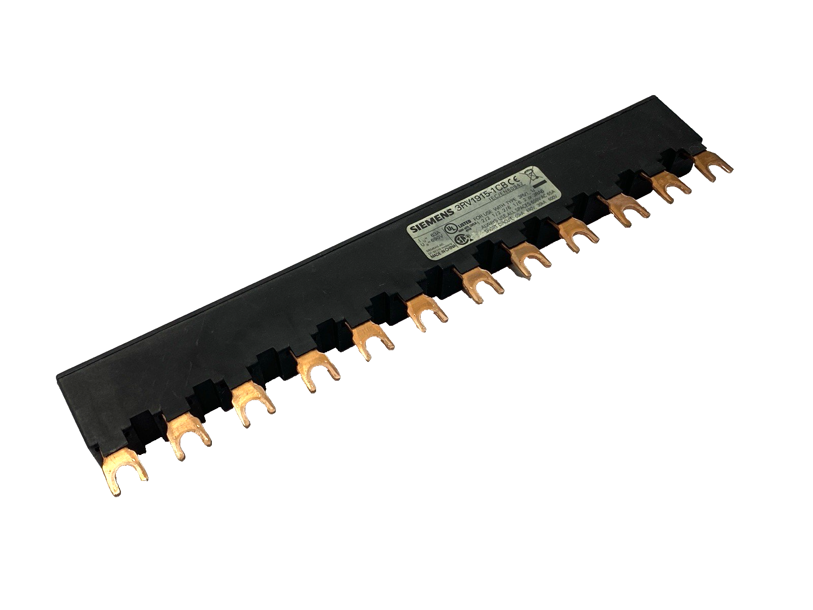 Siemens 3RV1915-1DB Busbar 3-Phase 600VAC 65A - Maverick Industrial Sales