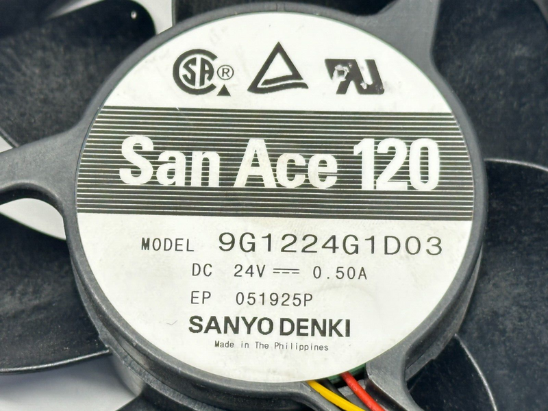 Sanyo Denki 9G1224G1Do3 San Ace 120 Machine Cooling Fan 051925P 0.5A 24VDC - Maverick Industrial Sales