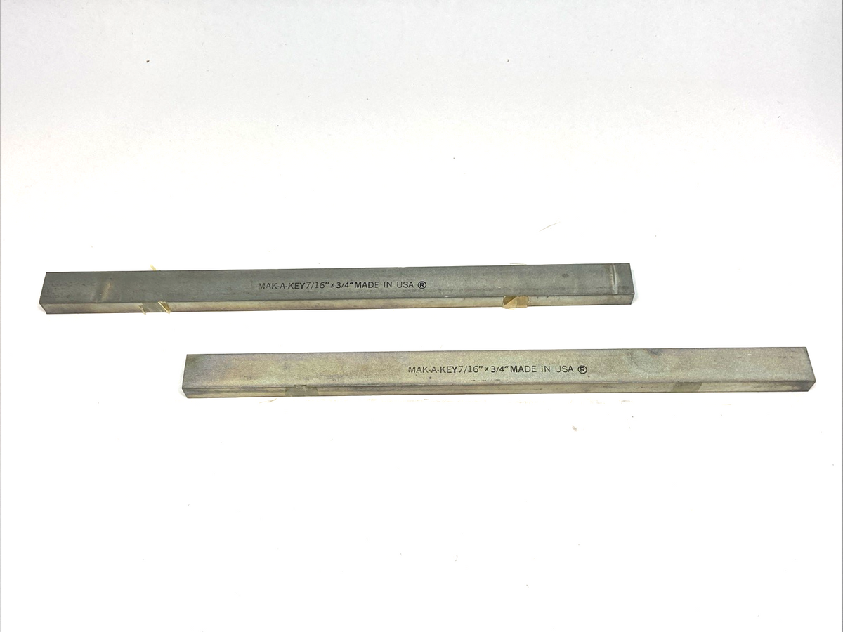 MAK-A-KEY Key Stock 7/16" x 3/4" x 1ft Carbon Steel LOT OF 2 - Maverick Industrial Sales
