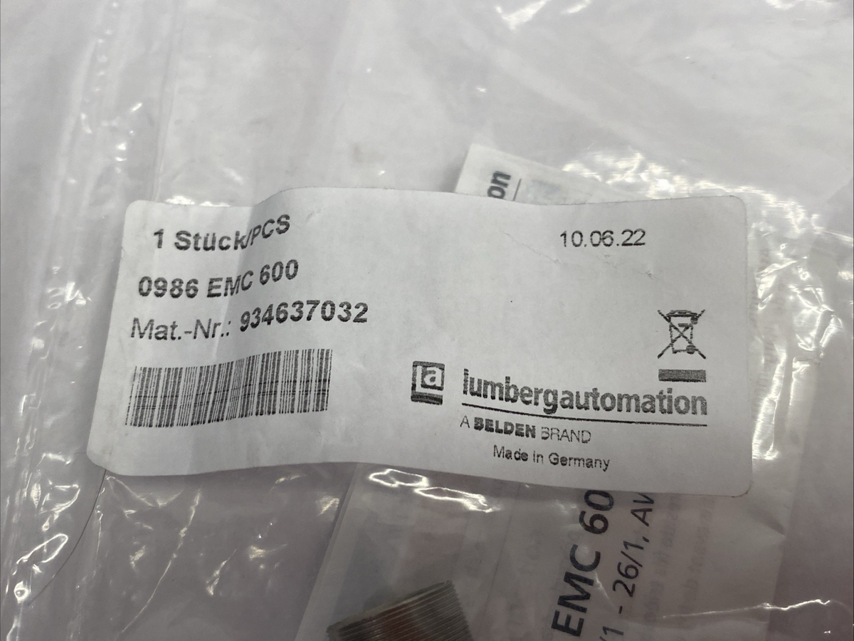 0986 EMC 600 | Lumberg Automation Field Attachable M12 8-pin Connector 934637032 - New - Maverick Industrial Sales