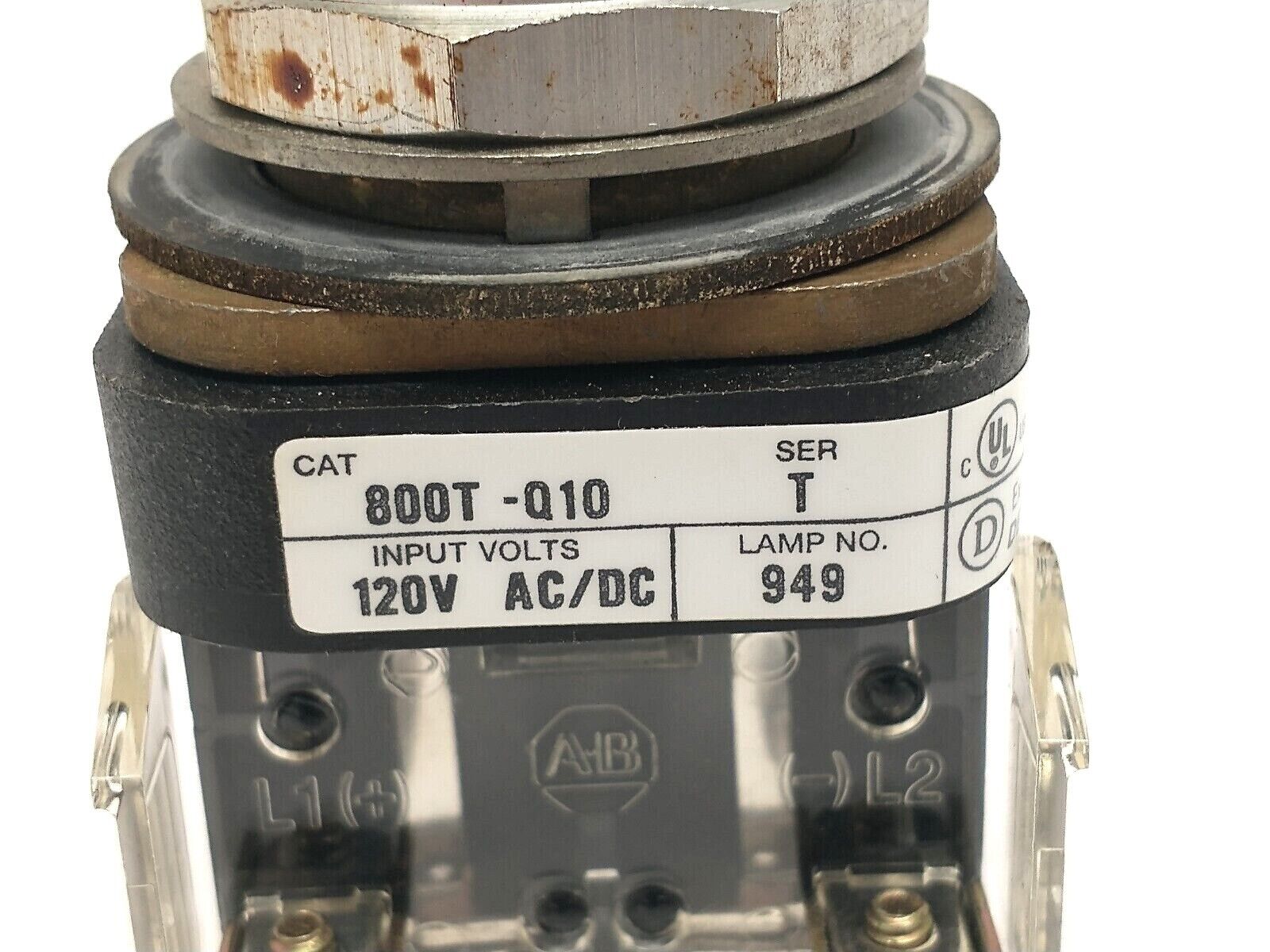 Allen Bradley 800T-Q10G Ser. T 30mm Green Pilot Light 120V AC/DC - Maverick Industrial Sales