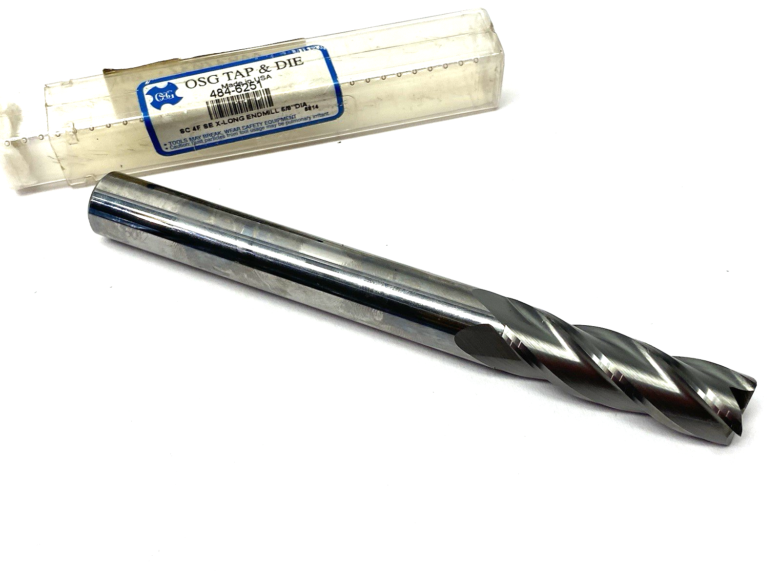 OSG 484-6251 Extra-Long End Mill, Bright Finish, CARBIDE 5/8 X 5/8 4FL EX-LONG - Maverick Industrial Sales