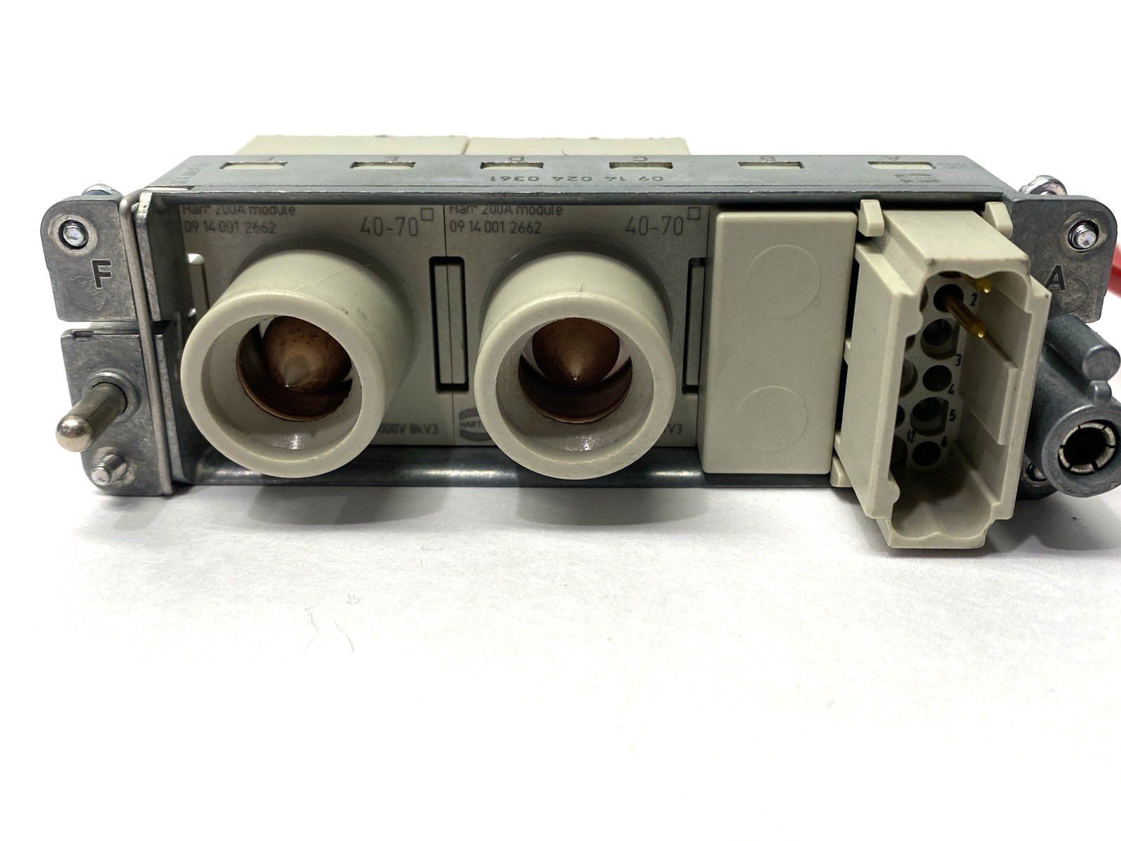 19300240448 | Harting Hood Connector Assy w/09140123001 & 2x 09140012662 Modules - Used - Maverick Industrial Sales