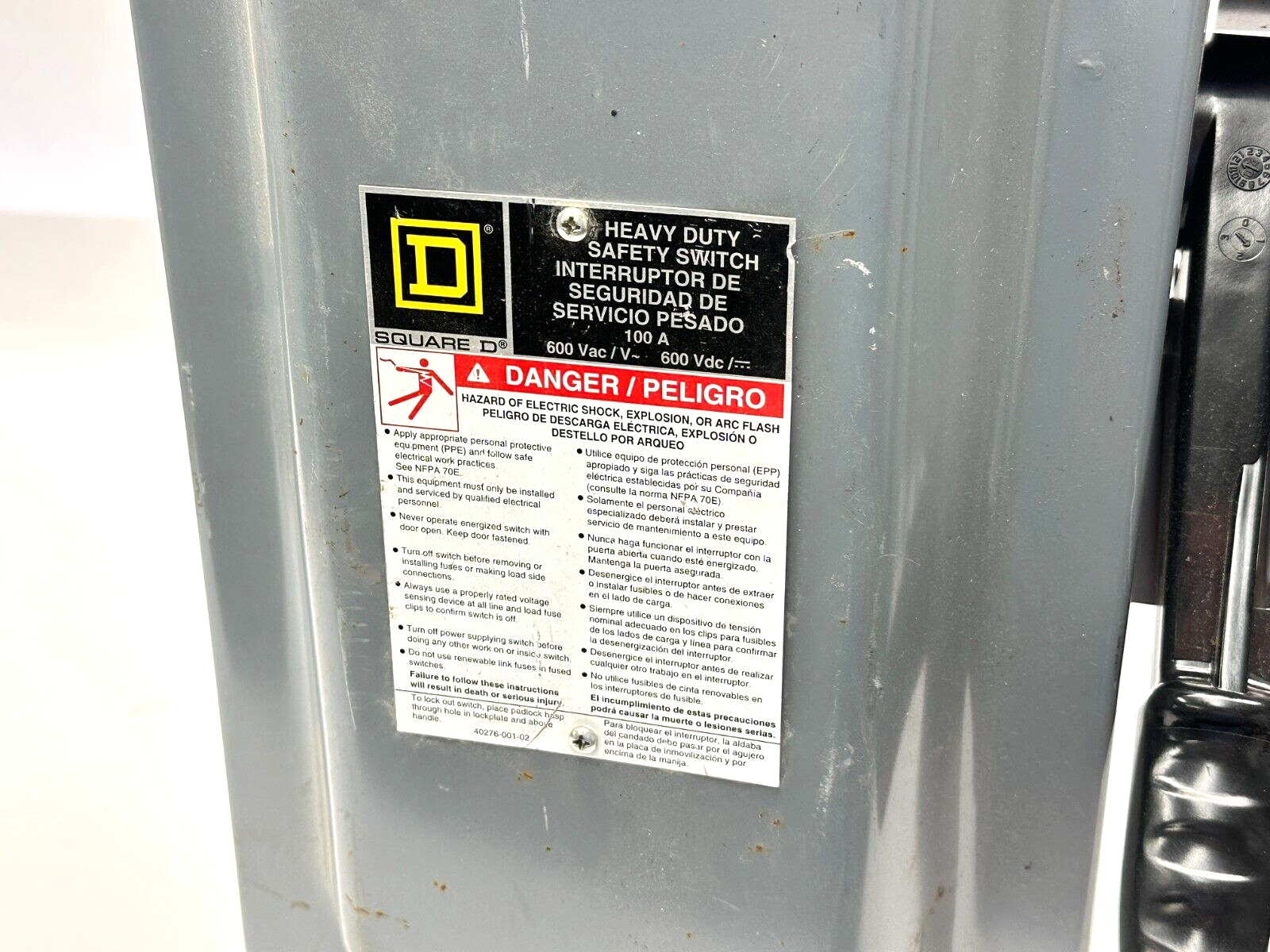Square D H363 Series F05 Heavy Duty Safety Switch 100A 600VAC - Maverick Industrial Sales