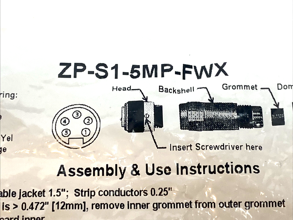 AutomationDirect ZP-S1-5MP-FWX ZIPPort 5-Pin Field Wireable Connector