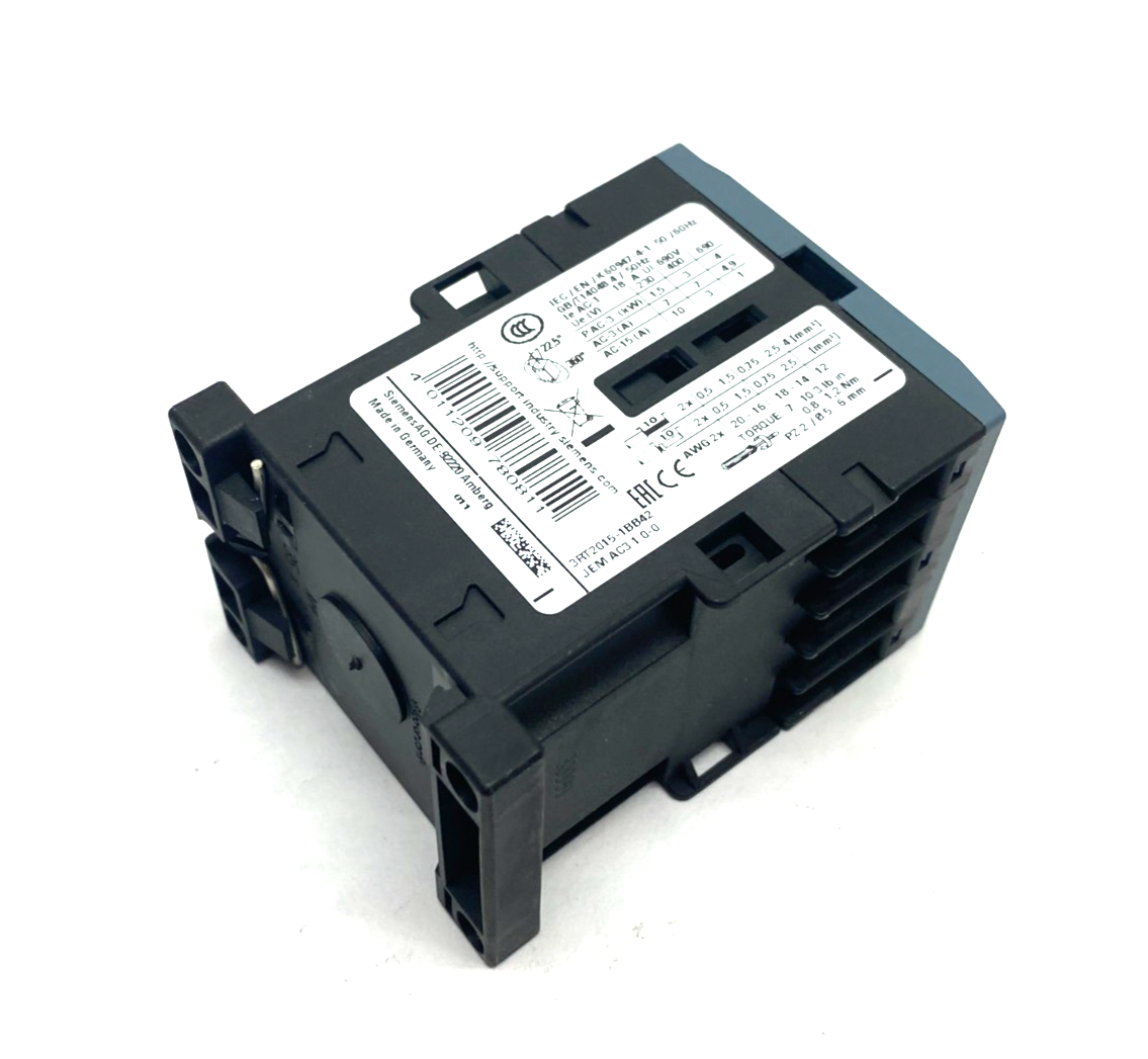 Siemens 3RT2015-1BB42 SIRIUS Power Contactor AC3:3KW 1NC DC24V - Maverick Industrial Sales