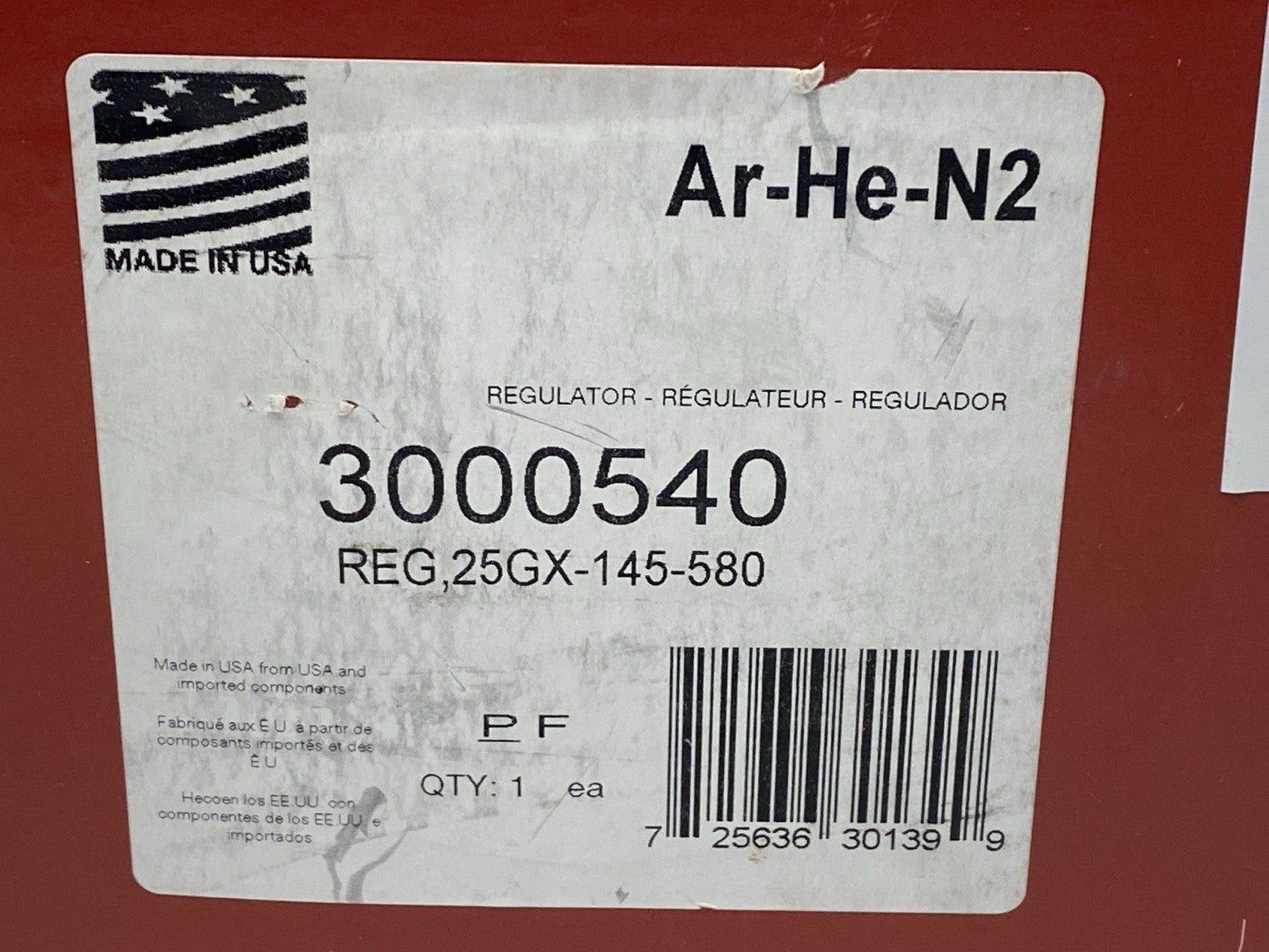 Harris 25GX-145-580 Single Stage Argon Nitrogen Helium Regulator - Maverick Industrial Sales