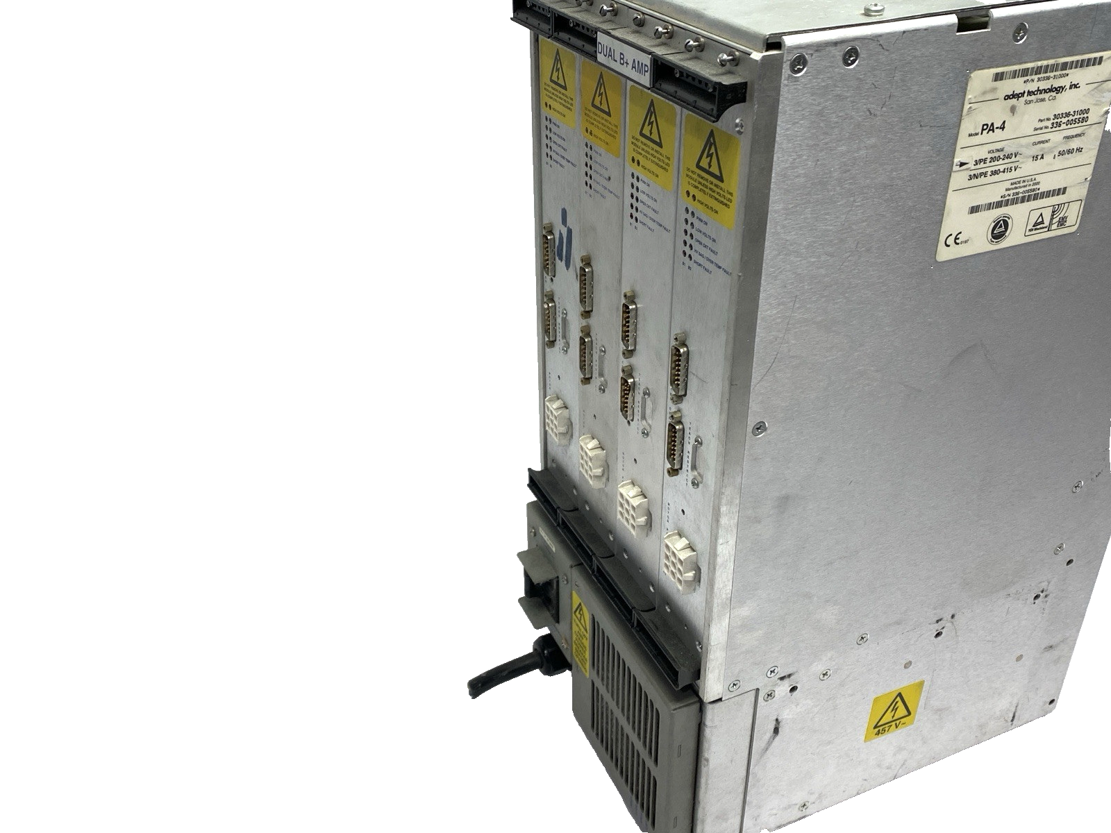 Adept 30336-31000 PA-4 Robot Control Power Supply Rack w/ 10338-53100 x4 DAMAGED - Maverick Industrial Sales