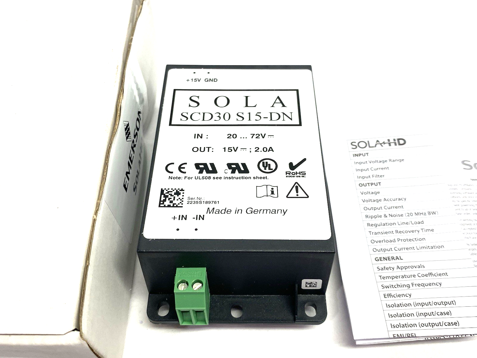 Emerson SOLA SCD30S15-DN Power Supply DIN Rail DC-DC - Maverick Industrial Sales