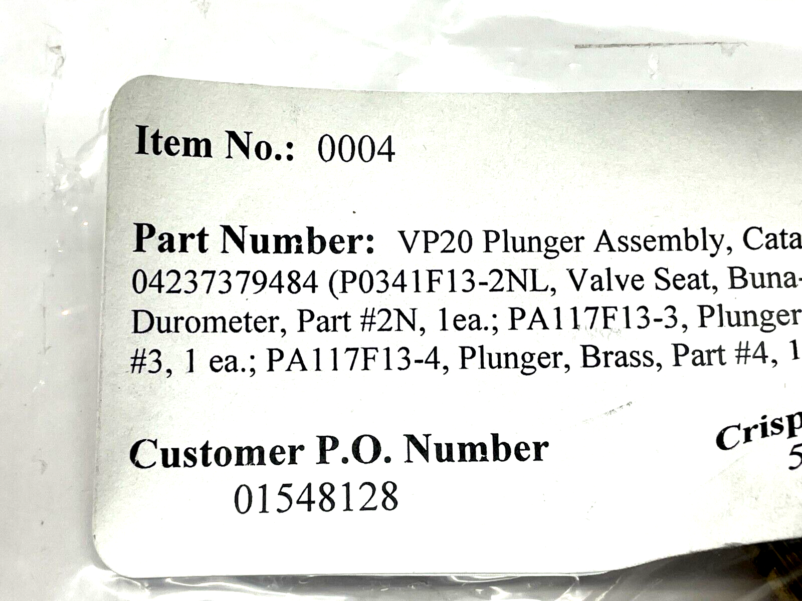 Brass Plunger Assembly VP20 - Maverick Industrial Sales