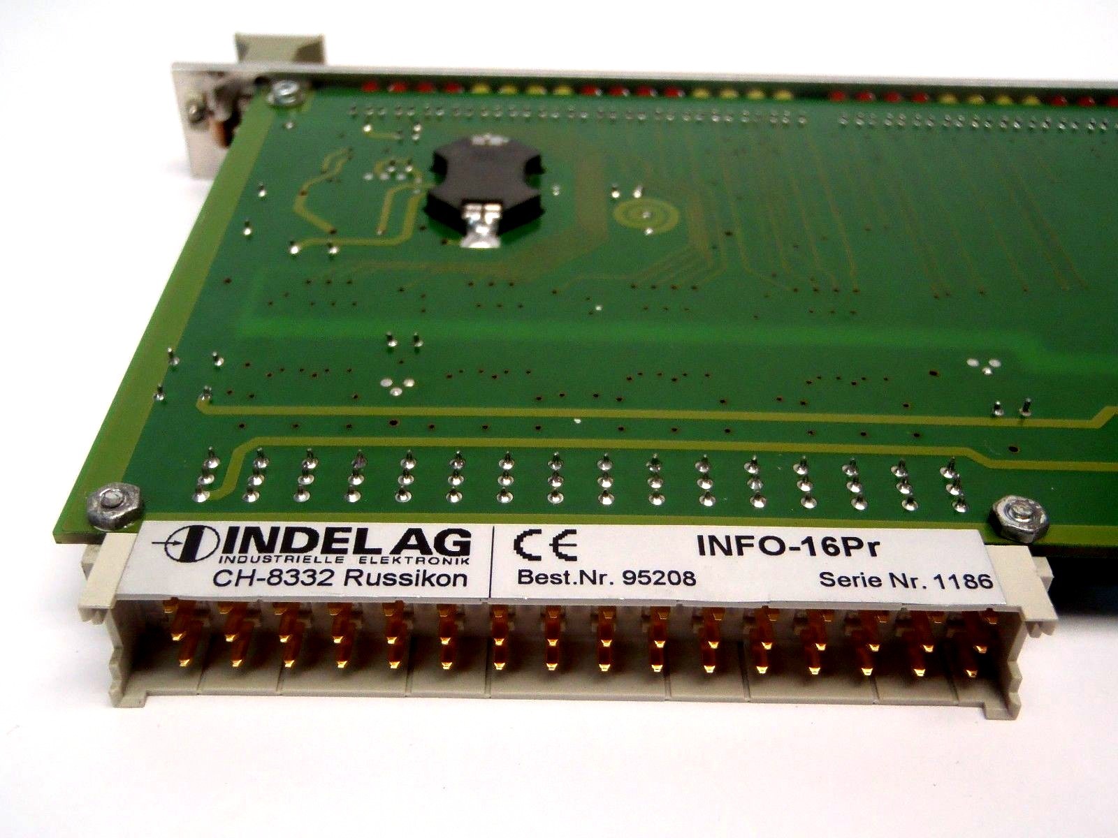 16Pr 95208B | Indelag Info- 24V Inputs Outputs CH-8332 Russikon Circuit Board - Used - Maverick Industrial Sales