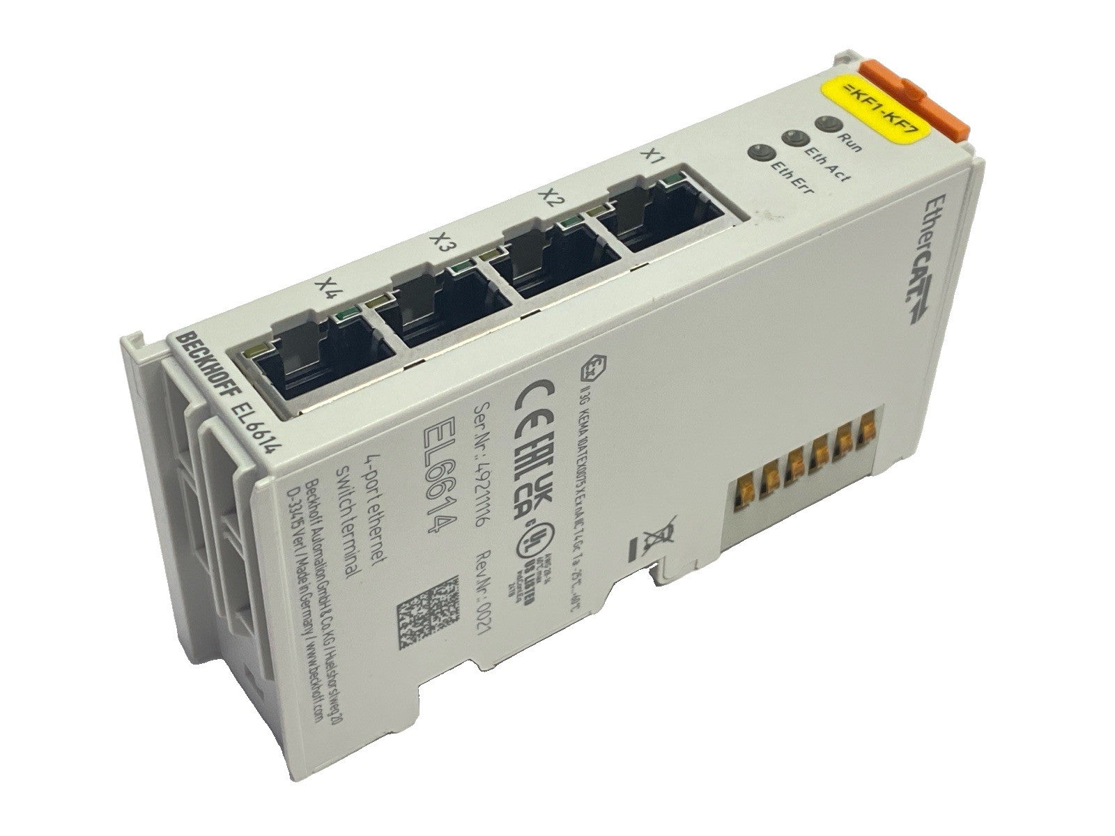Beckhoff EL6614 EtherCAT Terminal 4-Port Ethernet Switch Communication Interface - Maverick Industrial Sales