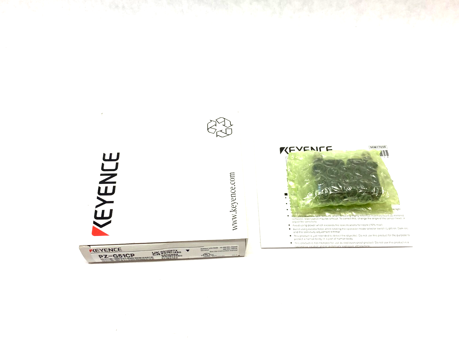 Keyence PZ-G51CP Square Transmissive Thrubeam Sensor Set M8 Connector Type - Maverick Industrial Sales