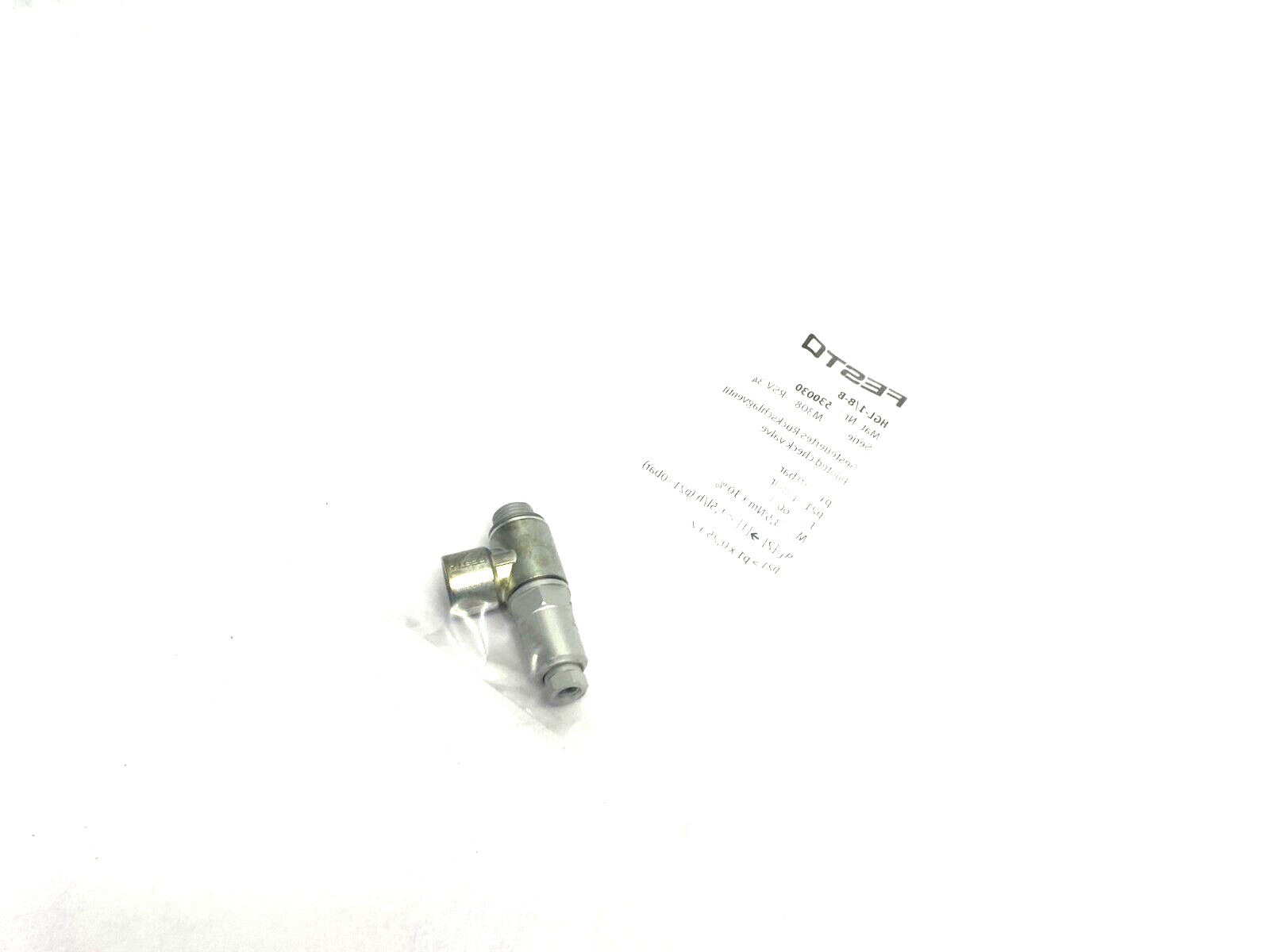 Festo HGL-1/8-B Piloted Non-Return Check Valve 530030 - Maverick Industrial Sales