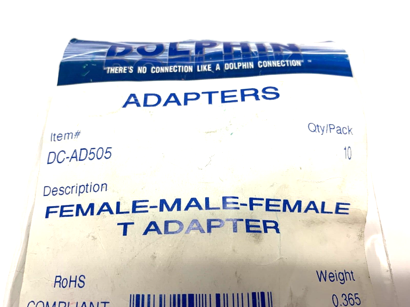 Dolphin DC-AD505 Female-Male-Female T-Adapter 50 Ohms PACK OF 10 - Maverick Industrial Sales