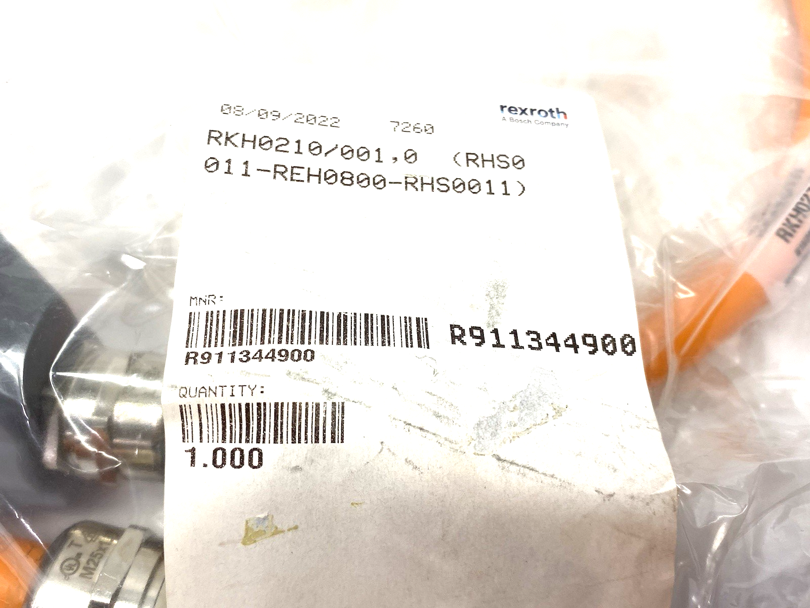 R911344900 | Bosch Rexroth Hybrid Cable RKH0210/001,0 (RHS0011-REH0800-RHS0011) - New - Maverick Industrial Sales