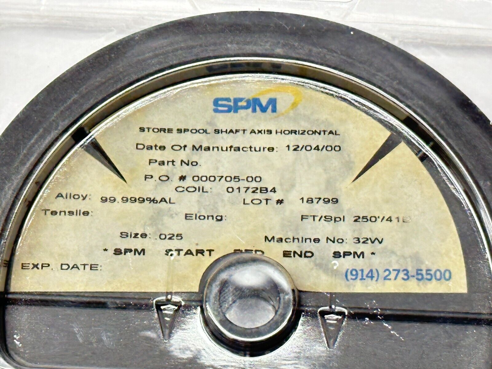 SPM 0.025 99.999% AL Wire 250ft Spool - Maverick Industrial Sales