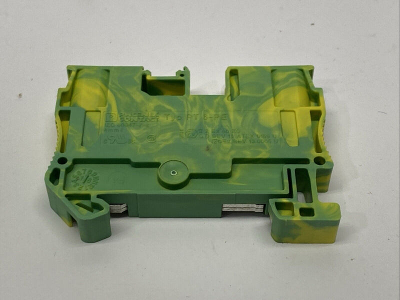 Phoenix Contact PT 6-PE Ground Terminal Block Green/Yellow 3211822 LOT OF 8 - Maverick Industrial Sales