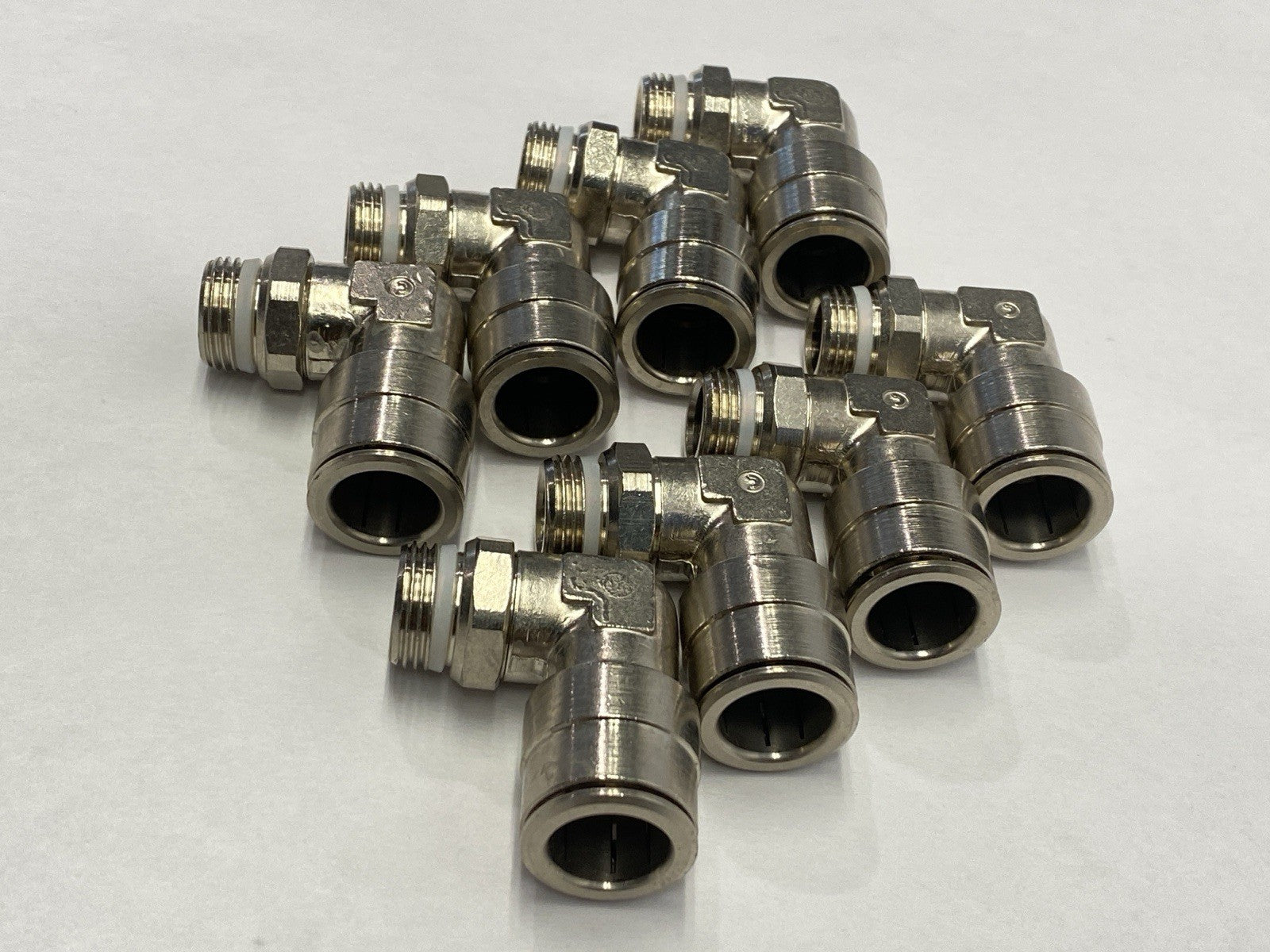 Camozzi S6520 14-3/8 Swivel Elbow 90 Degree Push-In Fitting LOT OF 8 - Maverick Industrial Sales