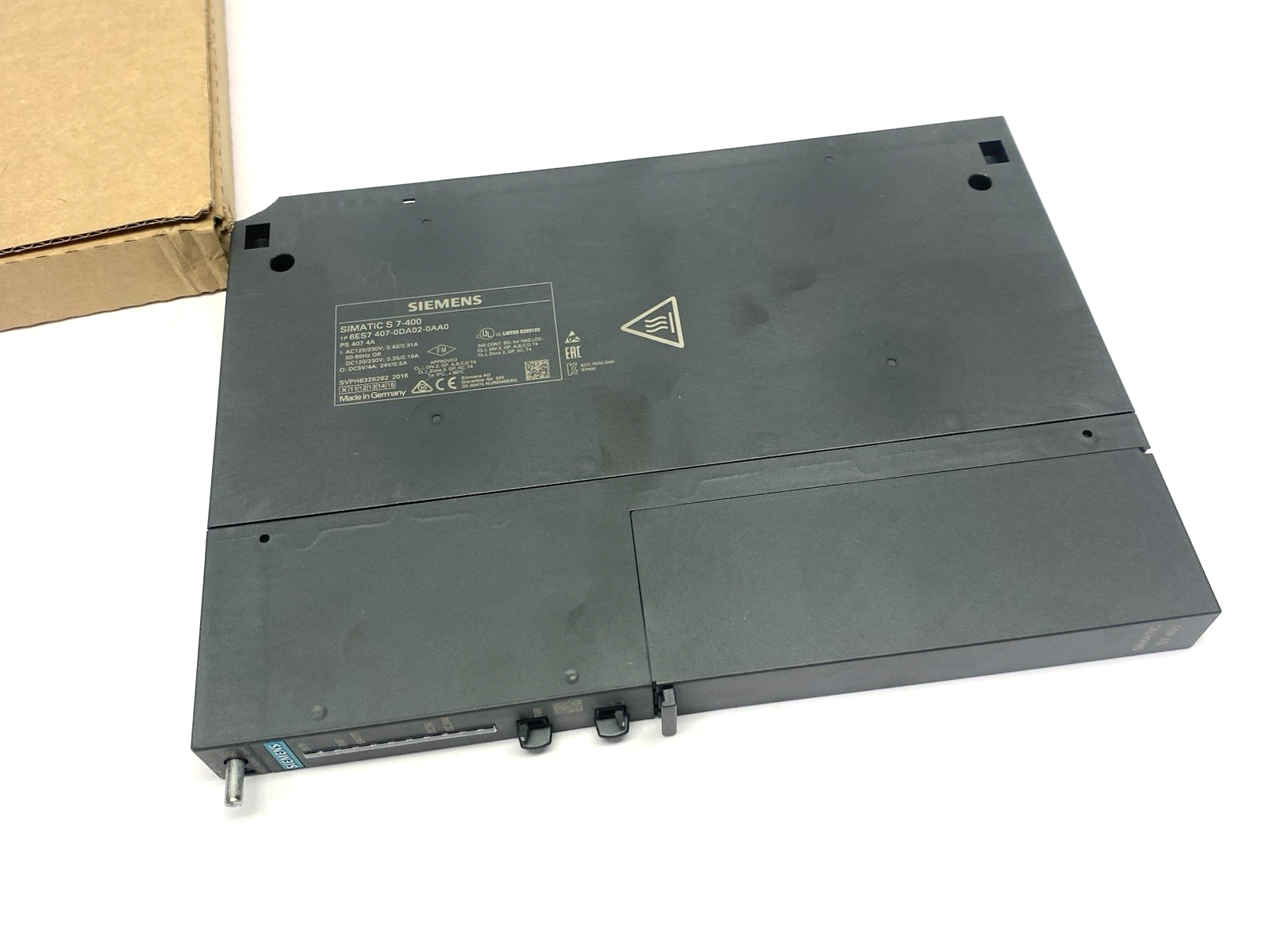 Siemens 6ES7407-0DA02-0AA0 SIMATIC S7-400 SV Power Supply Module BROKEN CORNER - Maverick Industrial Sales