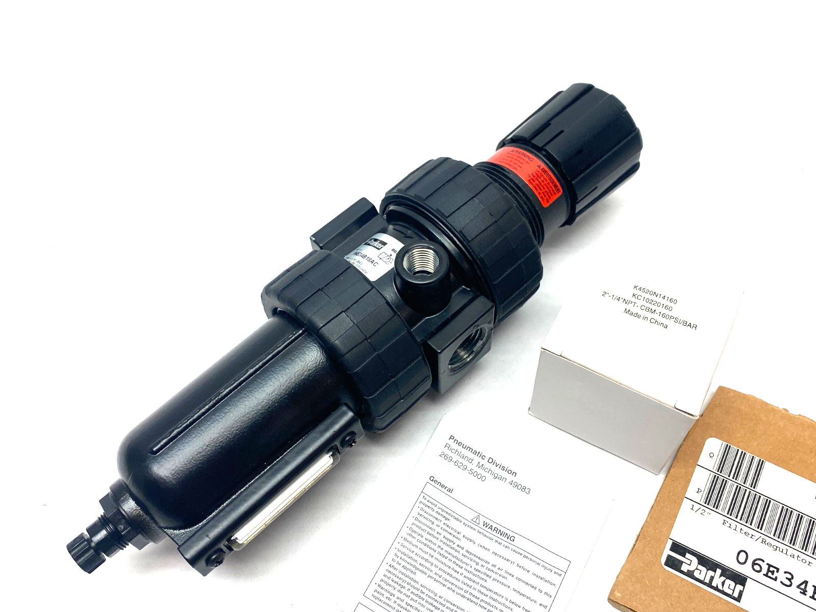 Parker 06E34B18AC Modular Filter/Regulator 1/2" NPT 5 Micron - Maverick Industrial Sales
