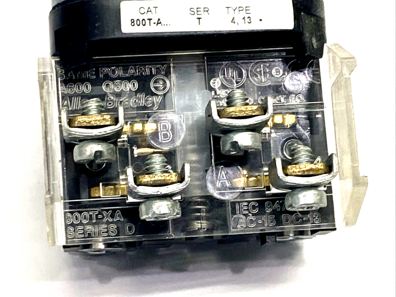 Allen Bradley 800T-A2A Ser. T 30mm Momentary Push Button, Black, 1 N.O. - 1 N.C. - Maverick Industrial Sales