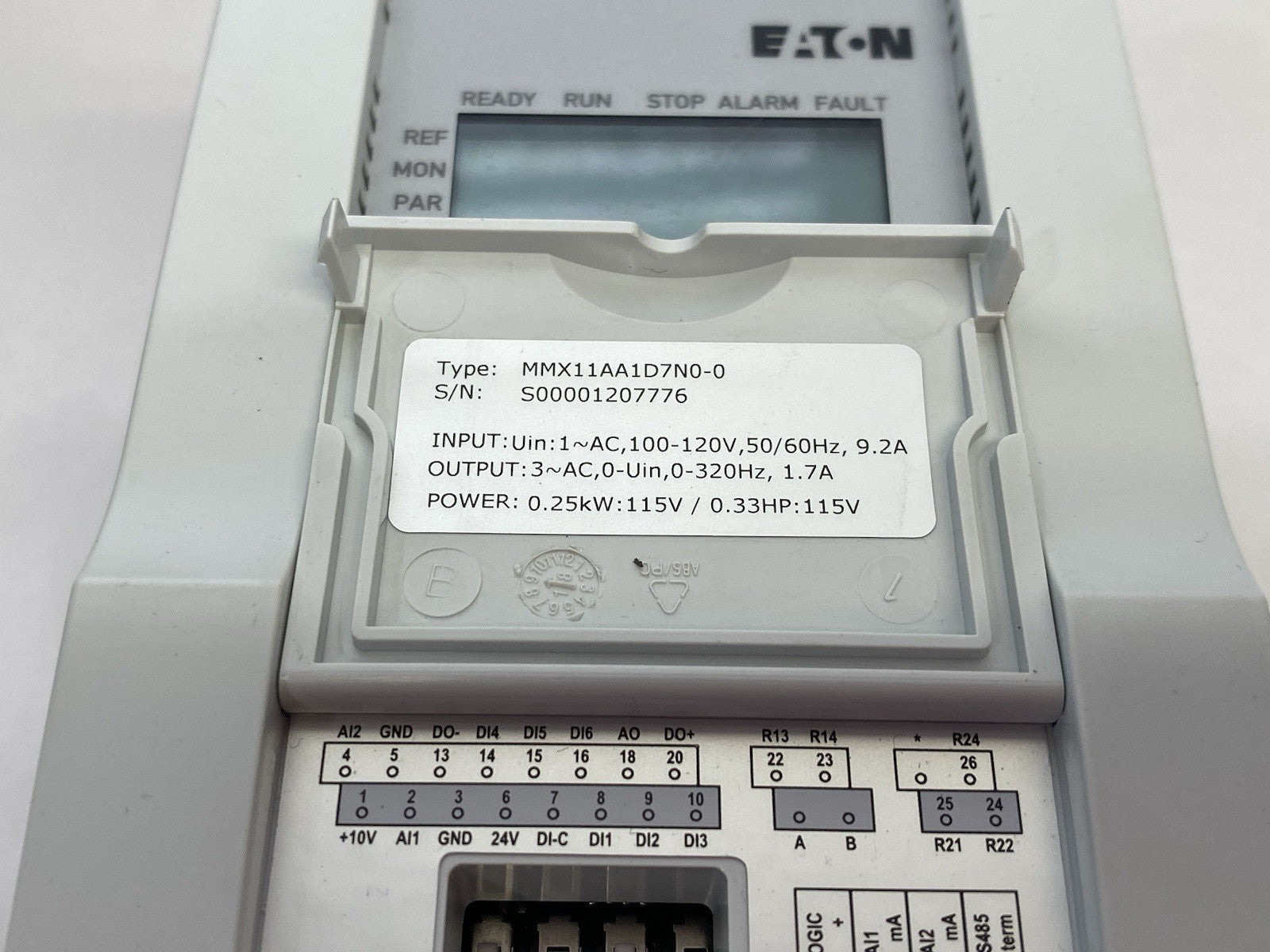 MMX11AA1D7N0-0 | Eaton M-Max Series Adjustable Frequency AC Drive, FS2 frame - Used - Maverick Industrial Sales
