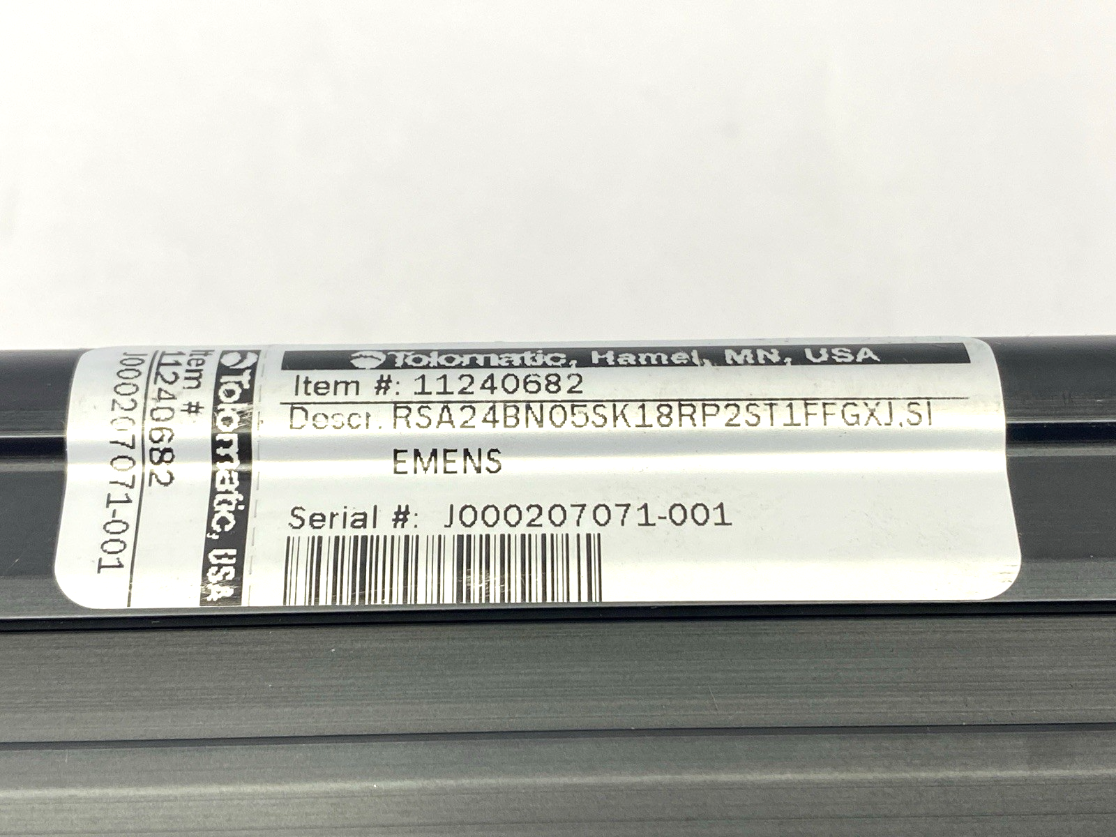 Tolomatic RSA24BN05SK18RP2ST1FFGXJ Electric Rod Linear Actuator - Maverick Industrial Sales