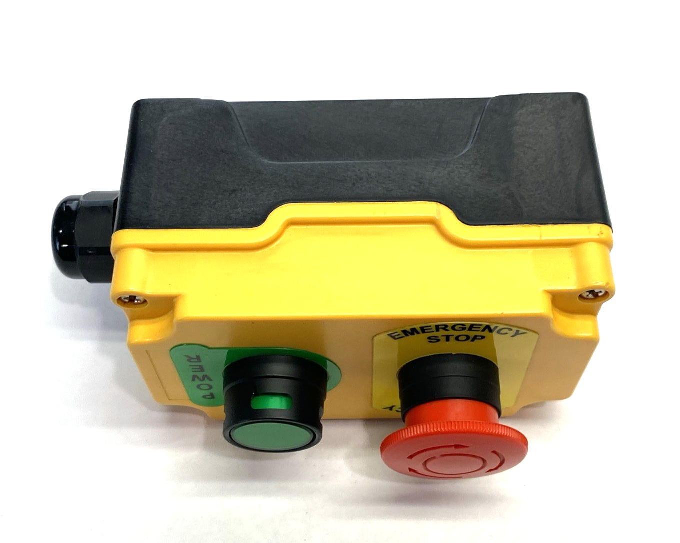 None | 2-Button Industrial Control Station, Emergency Stop, Momentary Power On/Off - Used - Maverick Industrial Sales