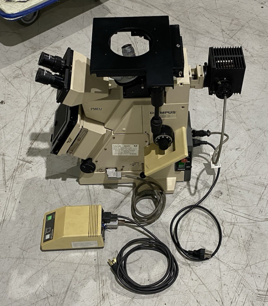 PME 3 | Olympus Metallurgical Microscope, 5-Position Scope Head, TH3 Power Supply - Used - Maverick Industrial Sales