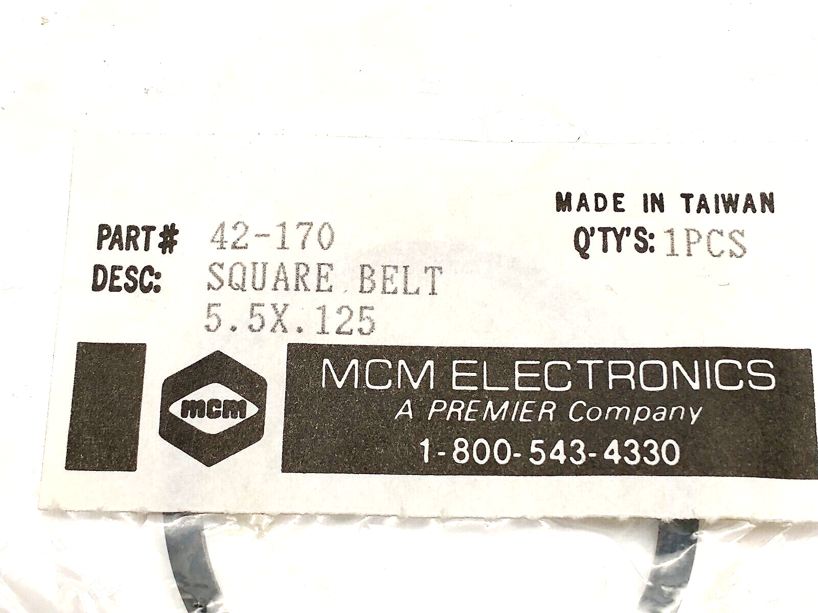 MCM Electronics 42-170 Square Belt 5.5 x .125 - Maverick Industrial Sales