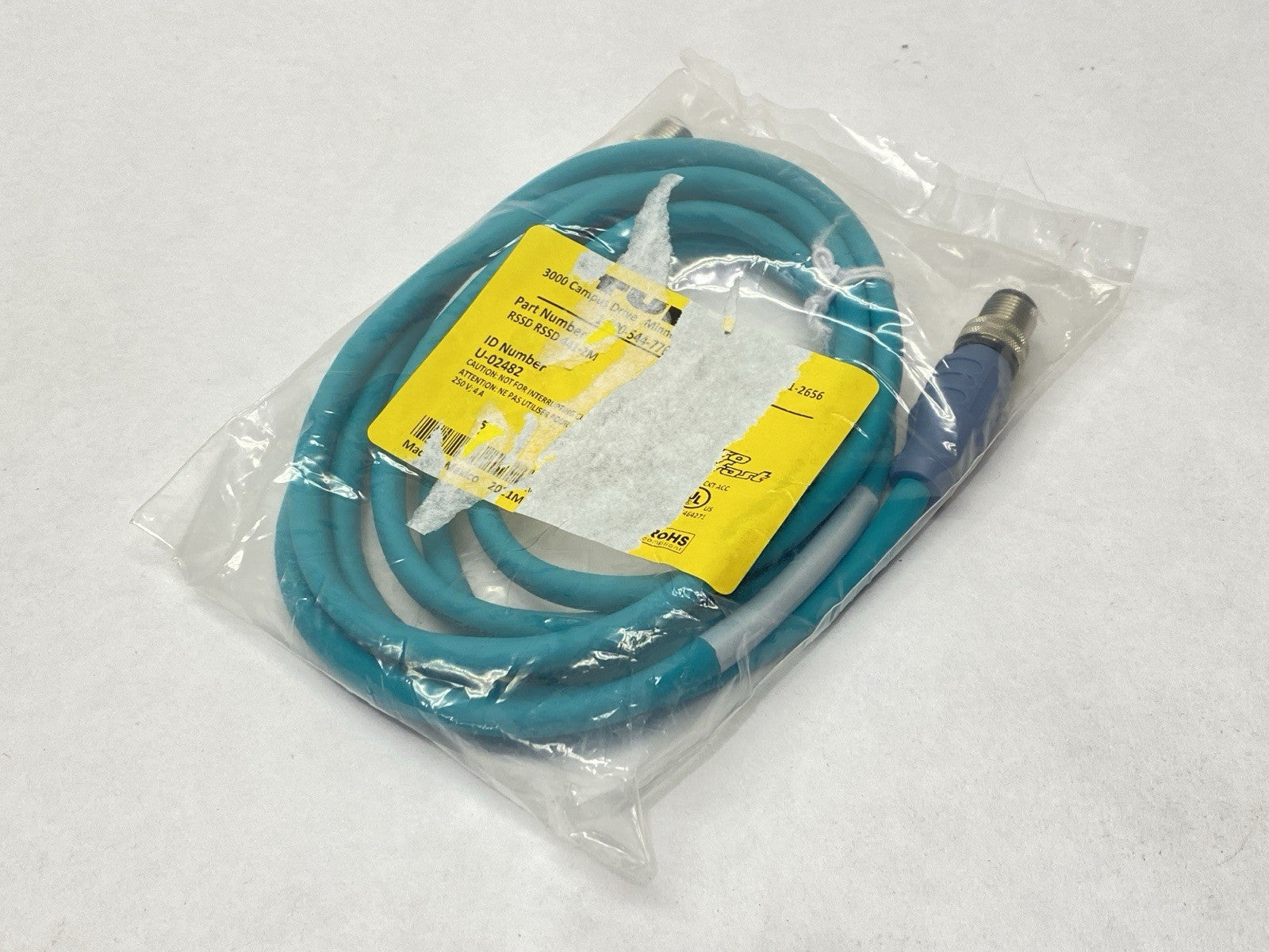 RSSD RSSD 441-2M | Turck Industrial Ethernet Cable Male M12 4-Pin 2M U-02482 - New - Maverick Industrial Sales