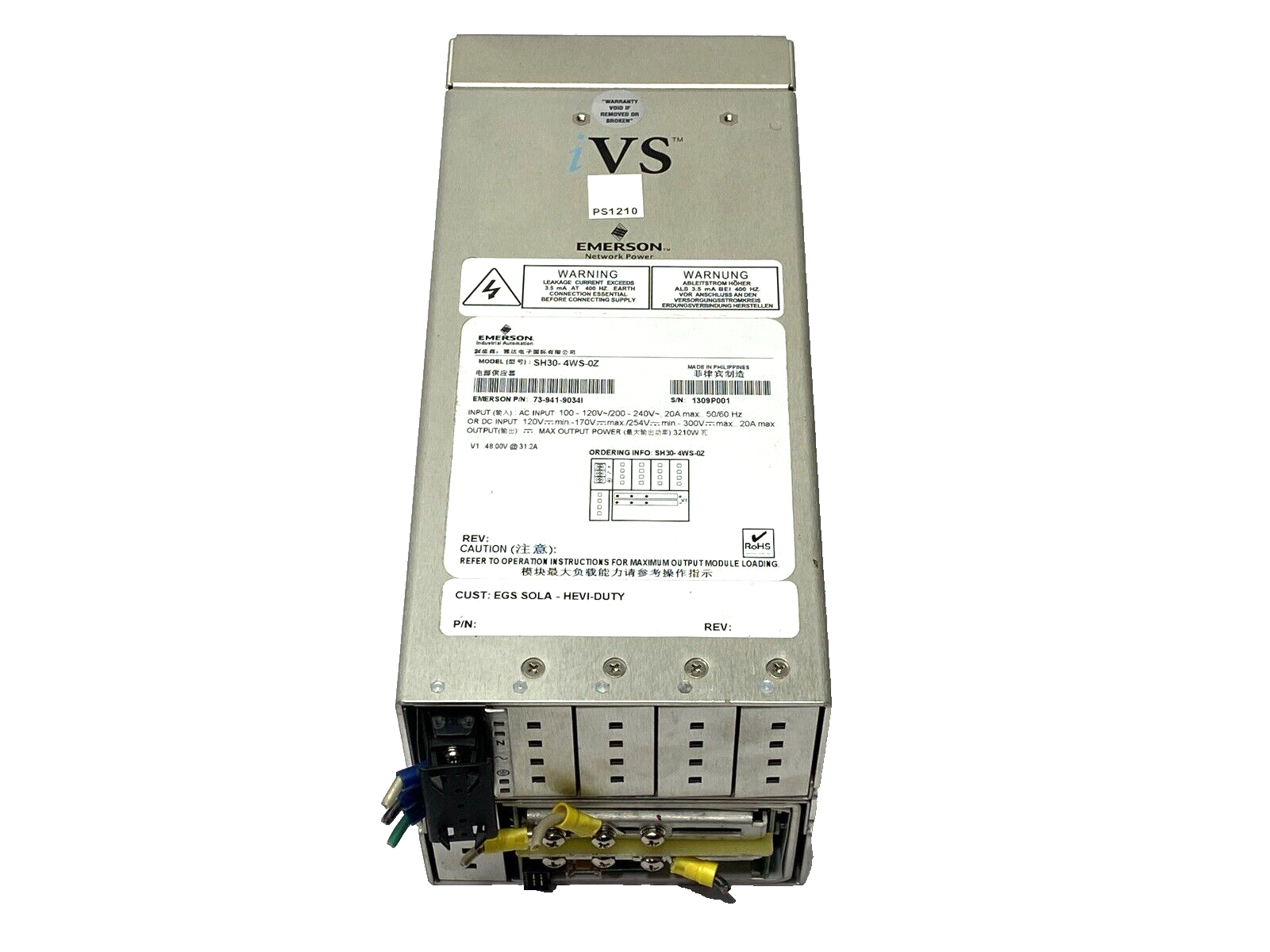 SH30-4WS-0Z | Emerson SOLA Hevi-Duty Power Supply - Used - Maverick Industrial Sales