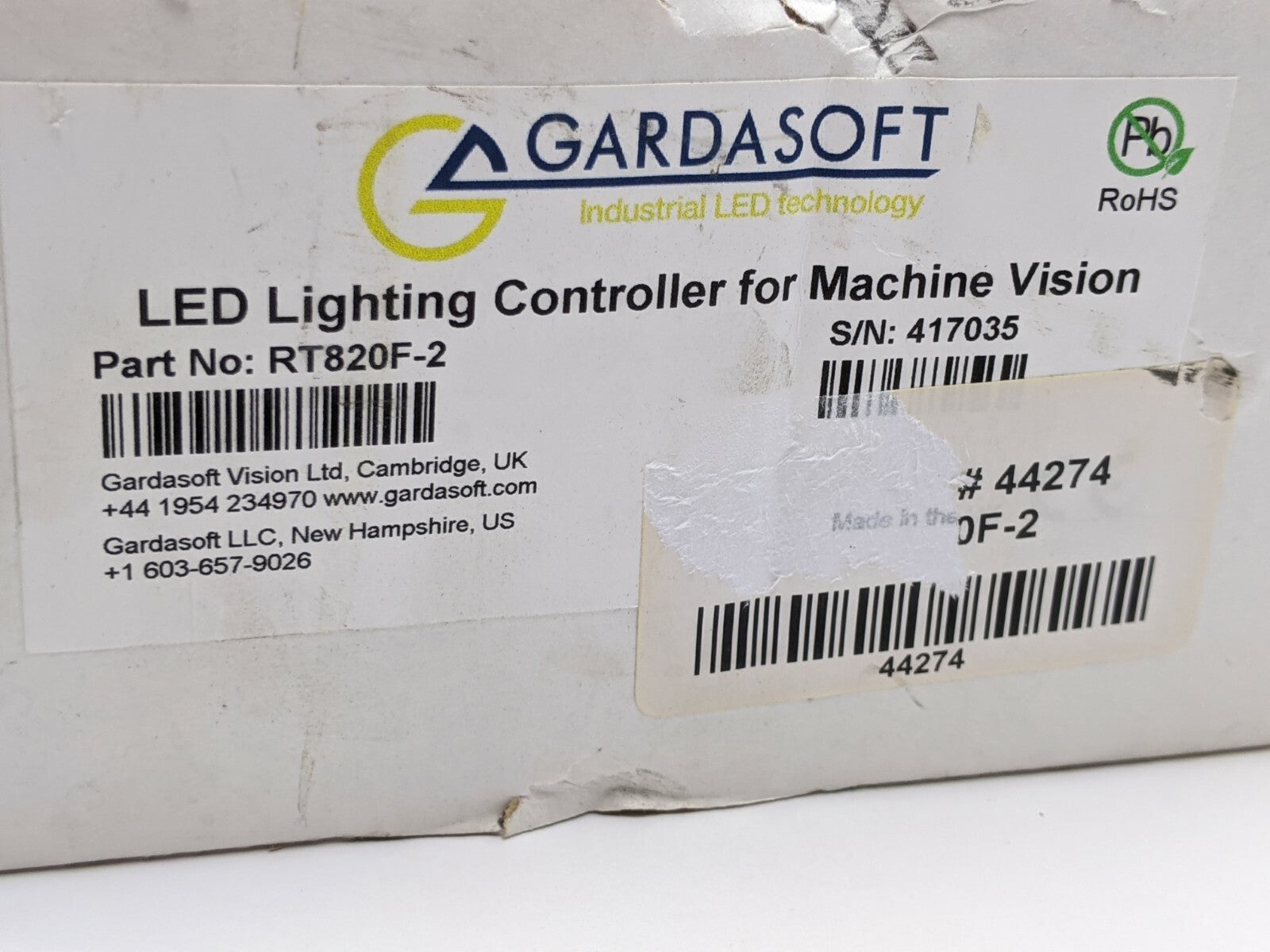 RT820F-2 | Gardasoft LED Lighting Controller for Machine Vision - Used - Maverick Industrial Sales