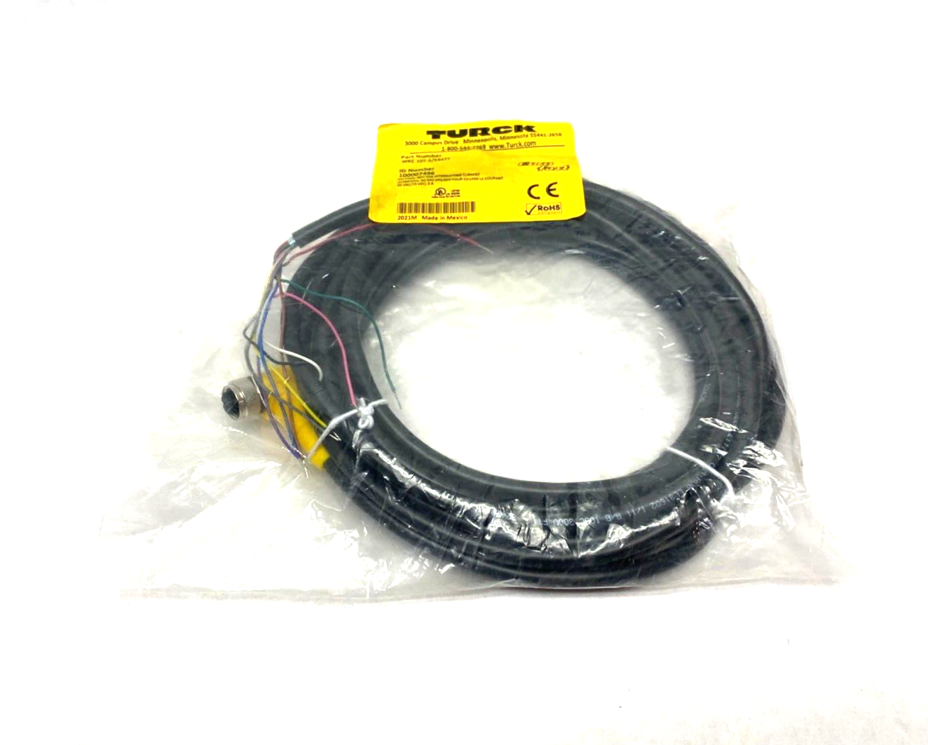 Turck WKC 10T-5/S3477 Eurofast Right Angle Single Ended Cordset, 100007496 - Maverick Industrial Sales