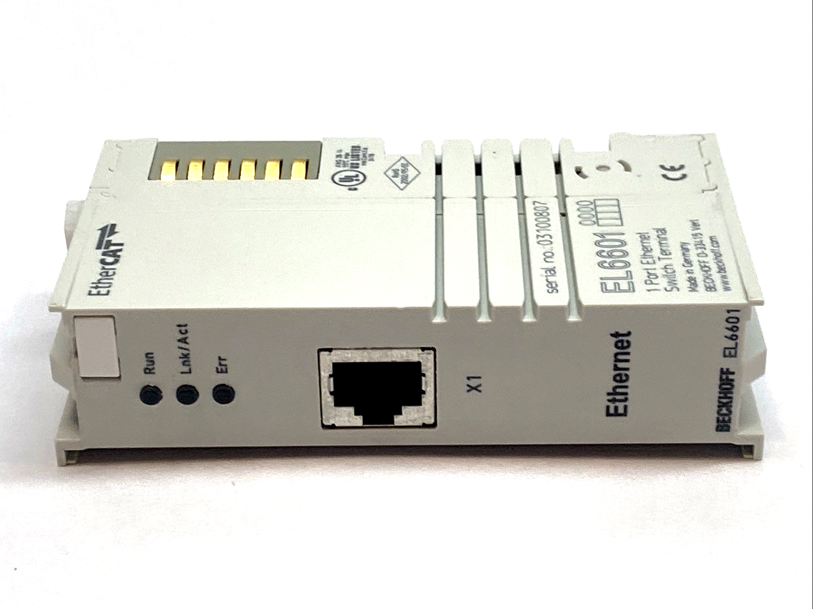 Beckhoff EL6601 EtherCAT Ethernet Interface Terminal 10/100Mb RJ45 - Maverick Industrial Sales