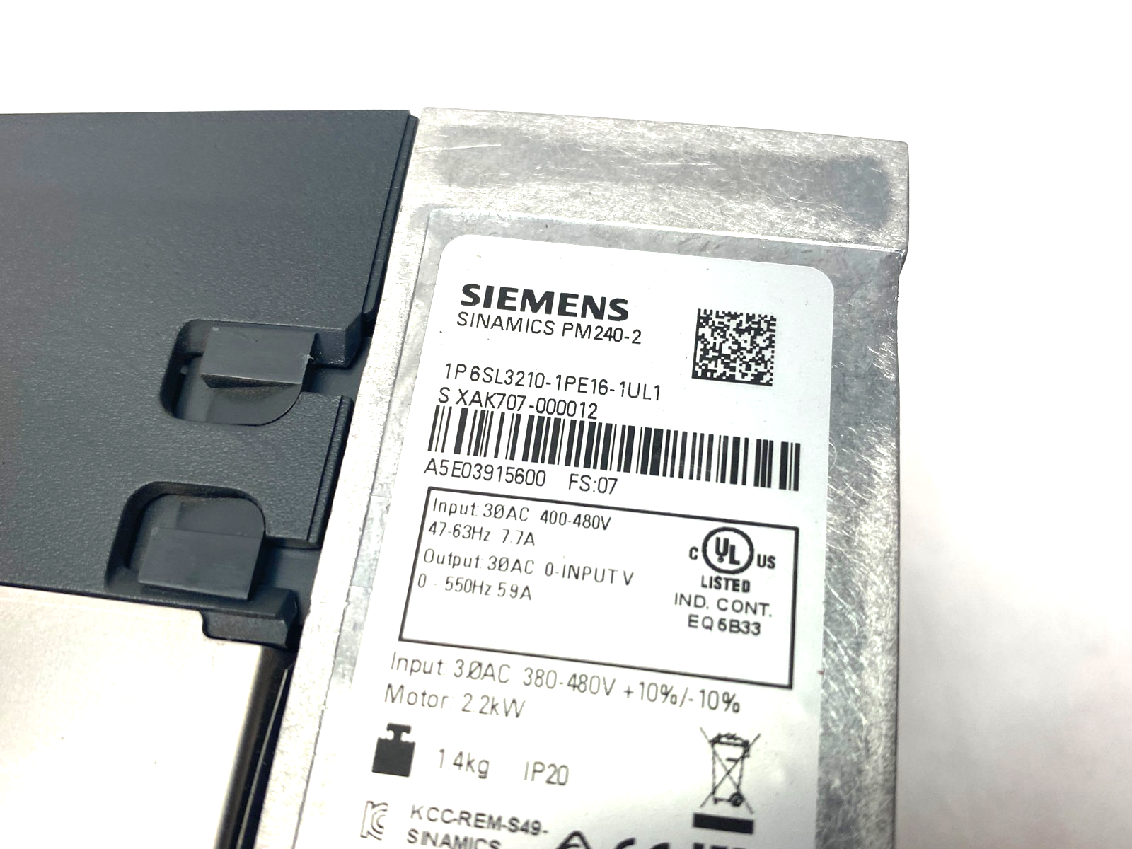 Siemens 6SL3210-1PE16-1UL1 SINAMICS Power Module PM240-2 - Maverick Industrial Sales