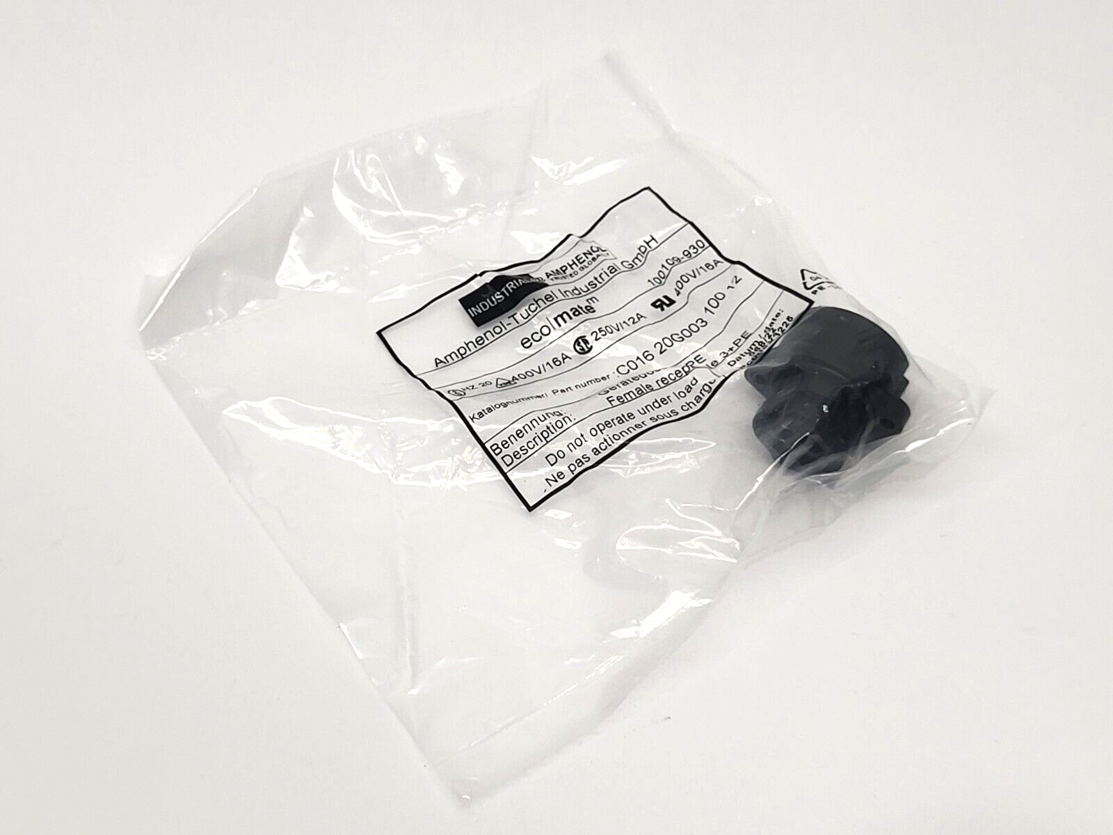 Amphenol-Tuchel Industrial C016 20G003 100 12 Ecolmate Female Receptacle 3+PE - Maverick Industrial Sales