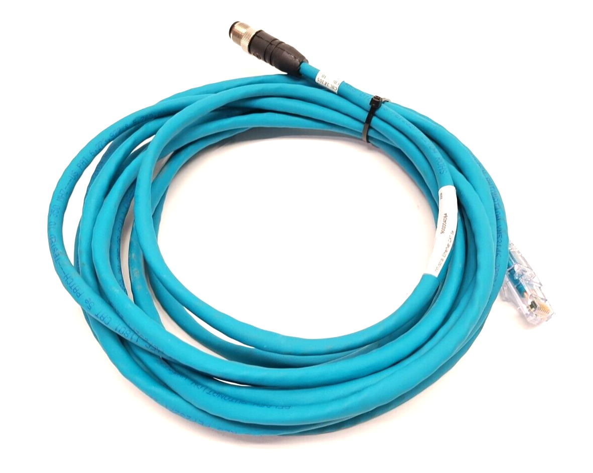900004064, 0985 806 100/5M | Lumberg Automation 0985 806 100/5M Ethernet Cable M12 4-Pin To RJ45 5m 900004064 - Used - Maverick Industrial Sales