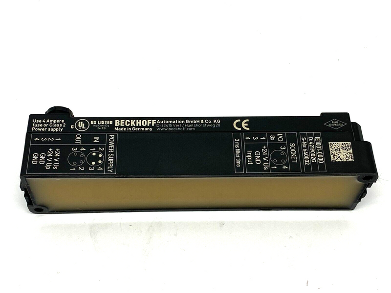 Beckhoff IE1001-0000 Digital Input Link Extension Box 8-Channel 24VDC M8 - Maverick Industrial Sales