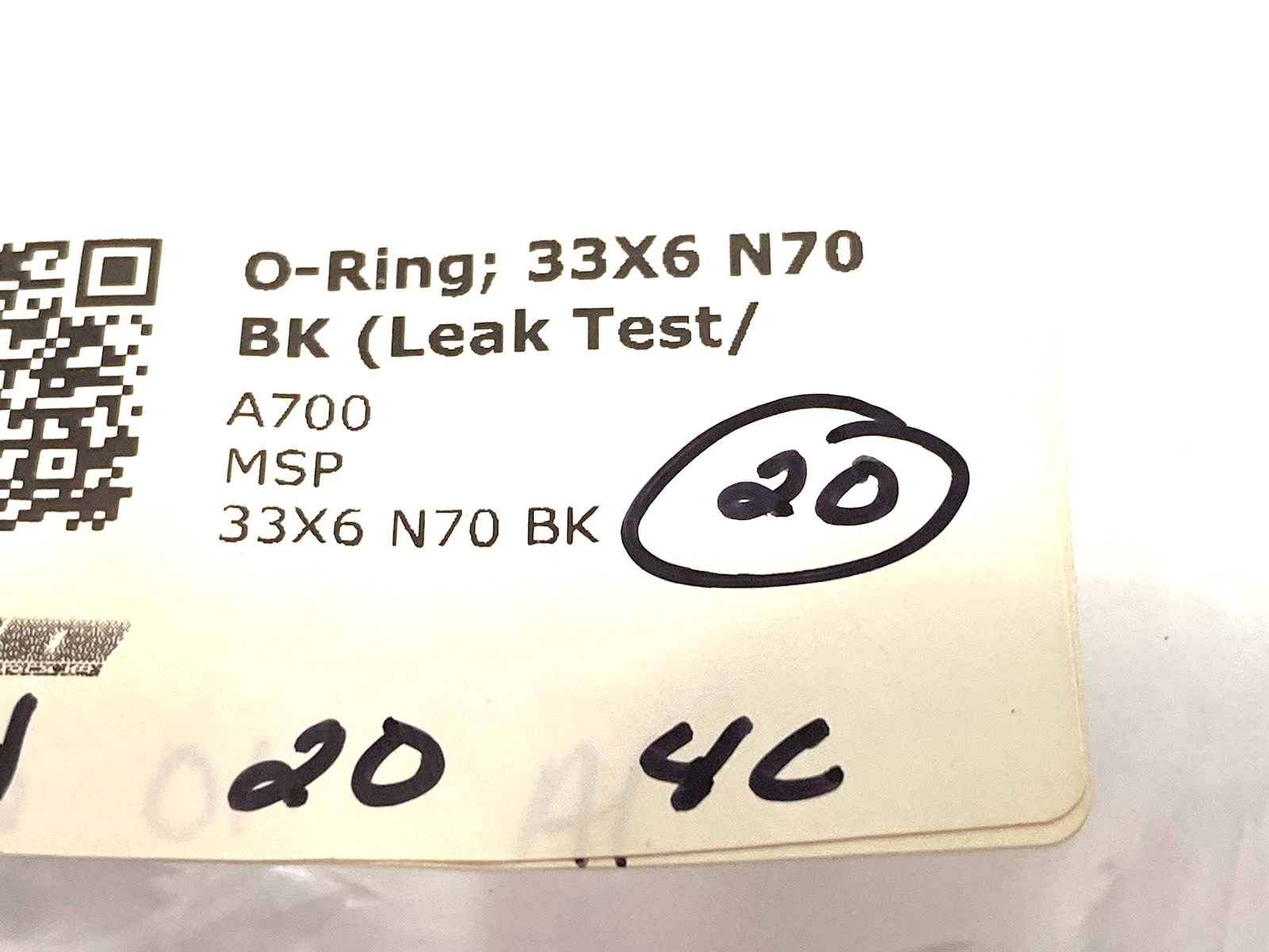 33X6 N70 BK | MSP Seals Custom O-Ring Seal 33mm ID, 6mm Thickness PKG OF 20 - New – Open box - Maverick Industrial Sales