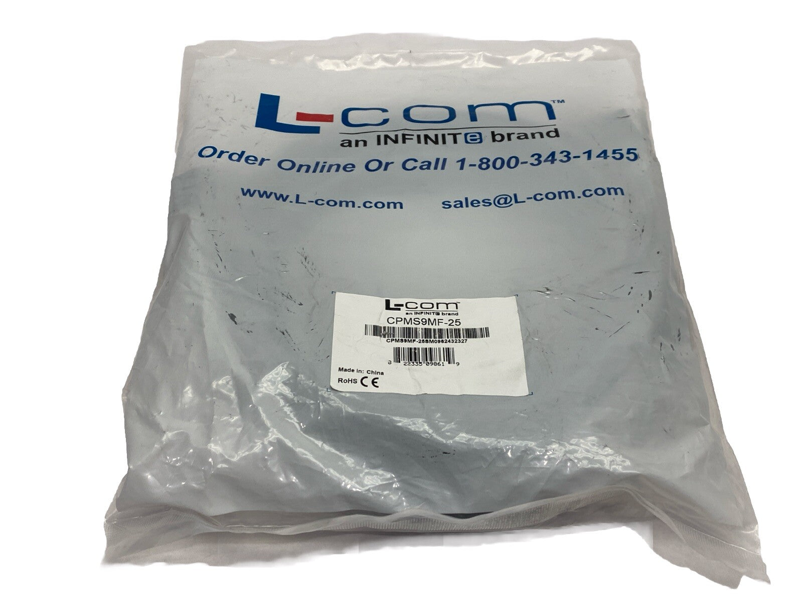 L-Com CPMS9MF-25 Heavy Duty D-Sub Cable DB9 Male / Female 25ft - Maverick Industrial Sales