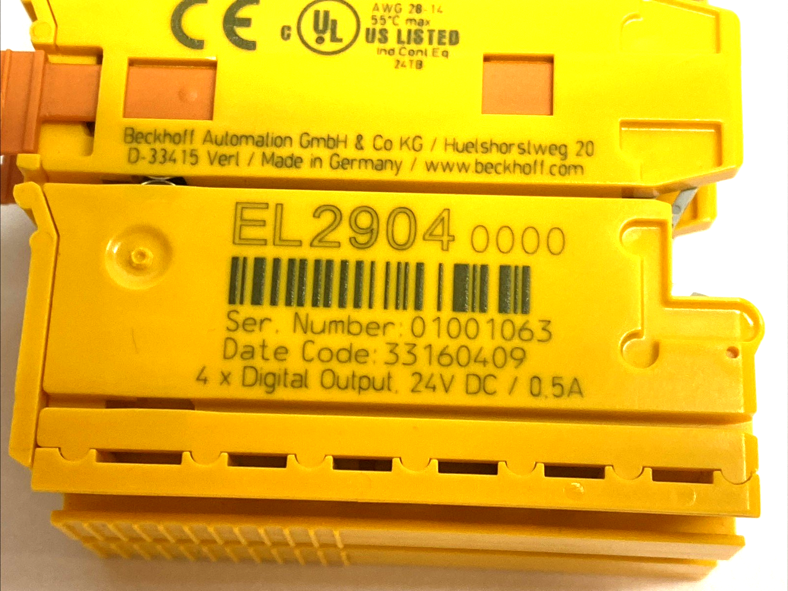 Beckhoff EL2904 TwinSAFE EtherCAT 4-Channel 24VDC 0.5A Safe Digital Output - Maverick Industrial Sales