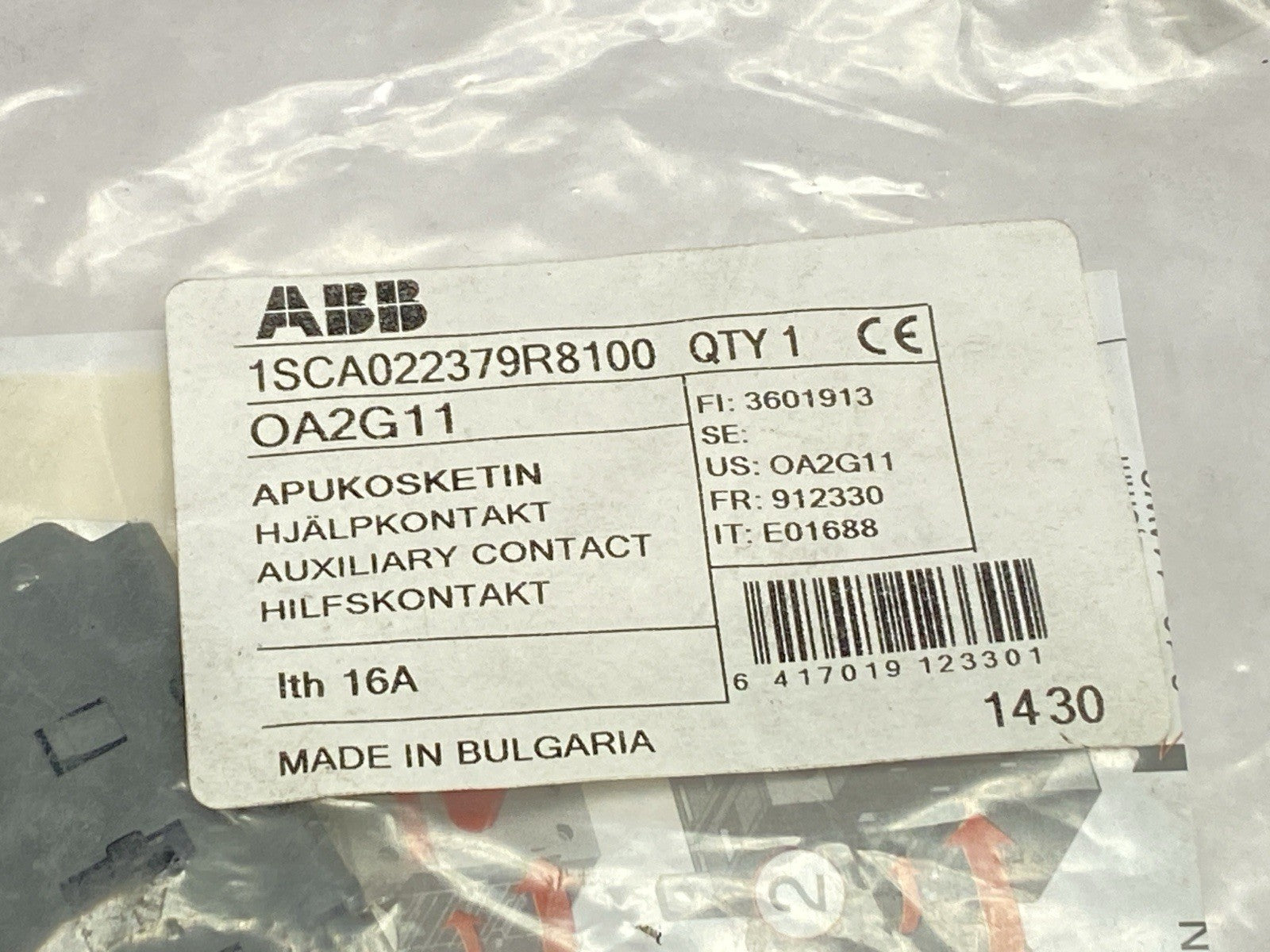 ABB 1SCA022379R8100 Auxiliary Contact Block OA2G11 - Maverick Industrial Sales