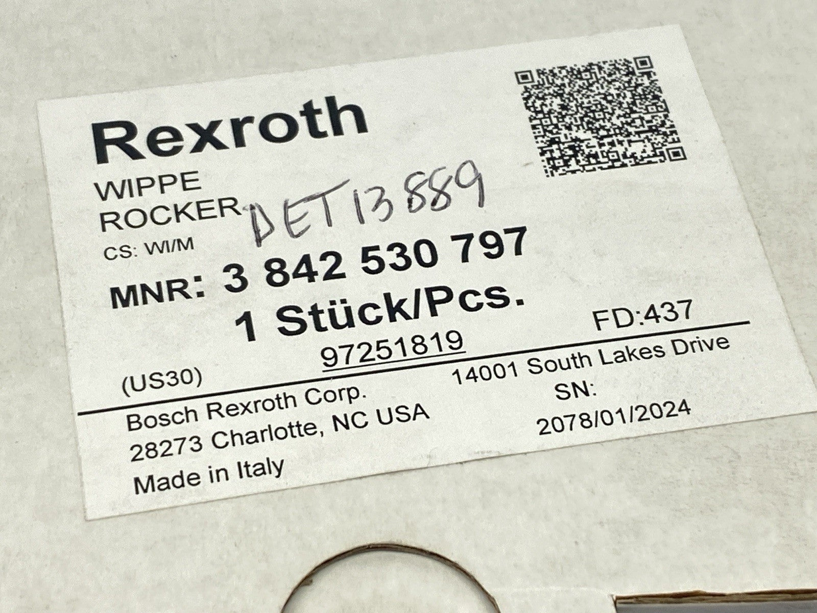 Bosch Rexroth 3842530797 Rocker WI/M - Maverick Industrial Sales