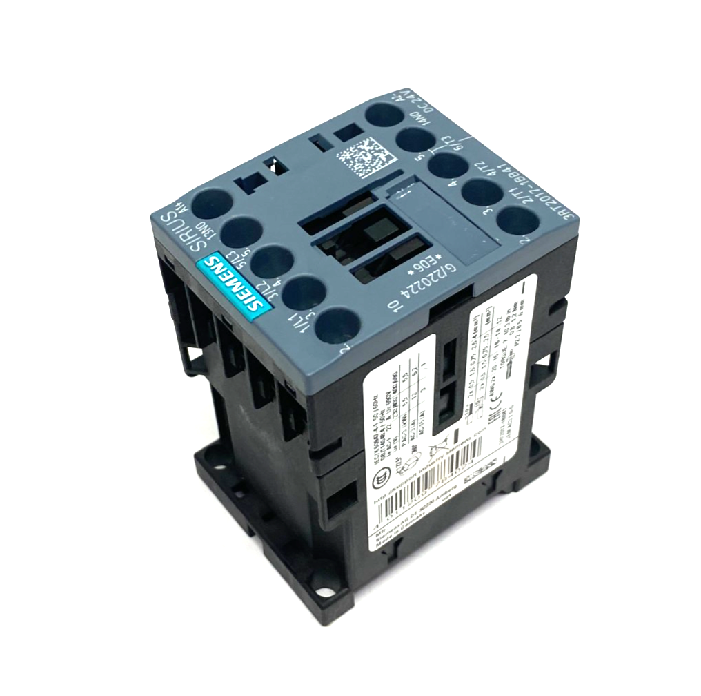 Siemens 3RT2017-1BB41 SIRIUS Contactor 12A, 400V, 5.5kW, 1NO - Maverick Industrial Sales