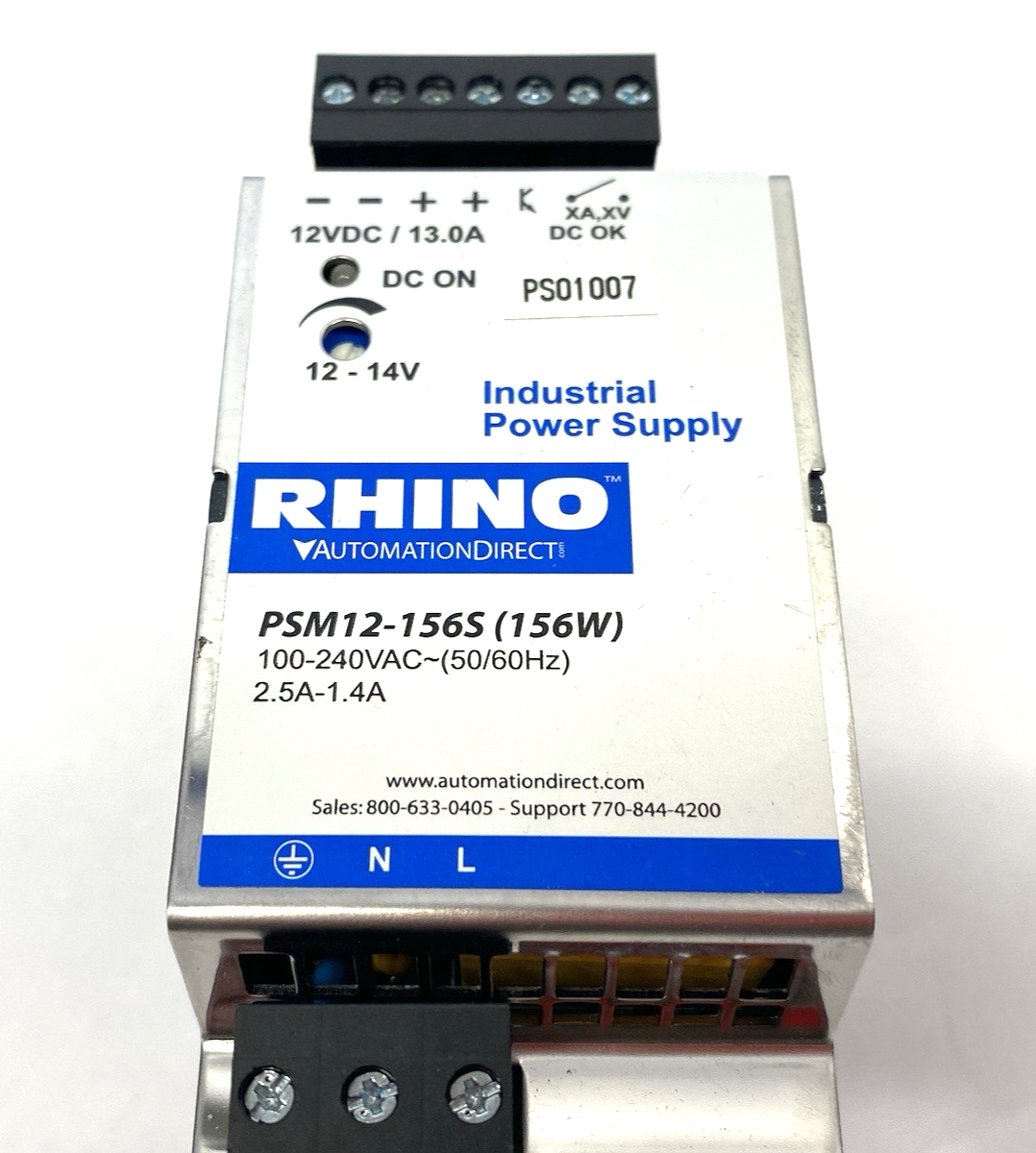 Automation Direct PSM12-156S RHINO SELECT Switching Power Supply 156W - Maverick Industrial Sales