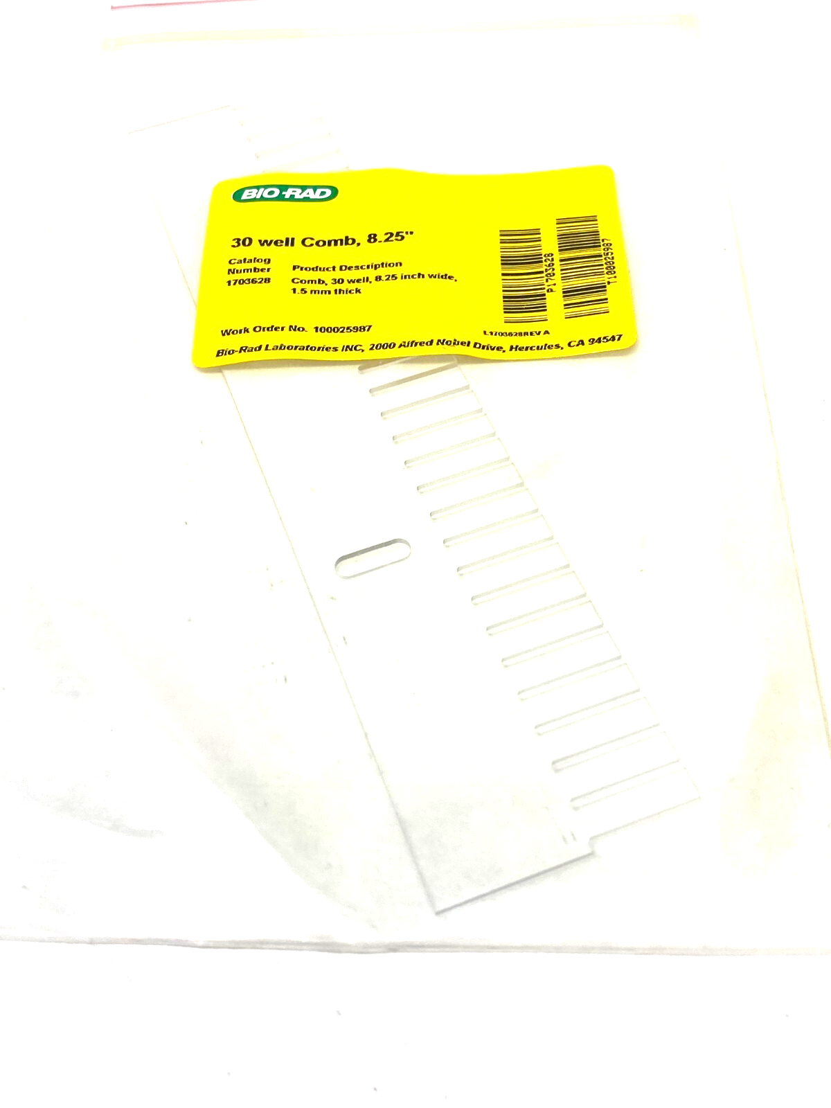 Bio Rad 1703628 Pulsed Field Electrophoresis Comb 30-Well 1.5mm for CHEF System - Maverick Industrial Sales