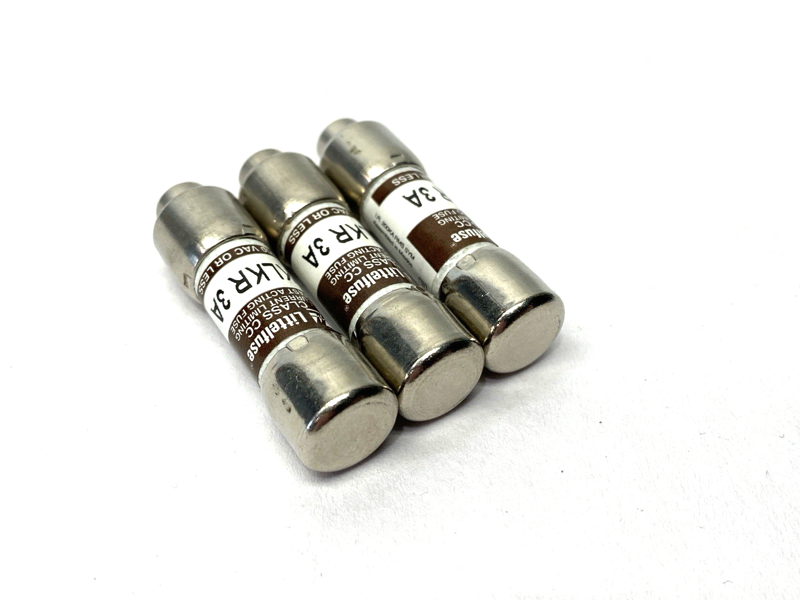 Littelfuse KLKR003 Fast Acting Midget Fuse Class CC 600V 3A LOT OF 3 - Maverick Industrial Sales